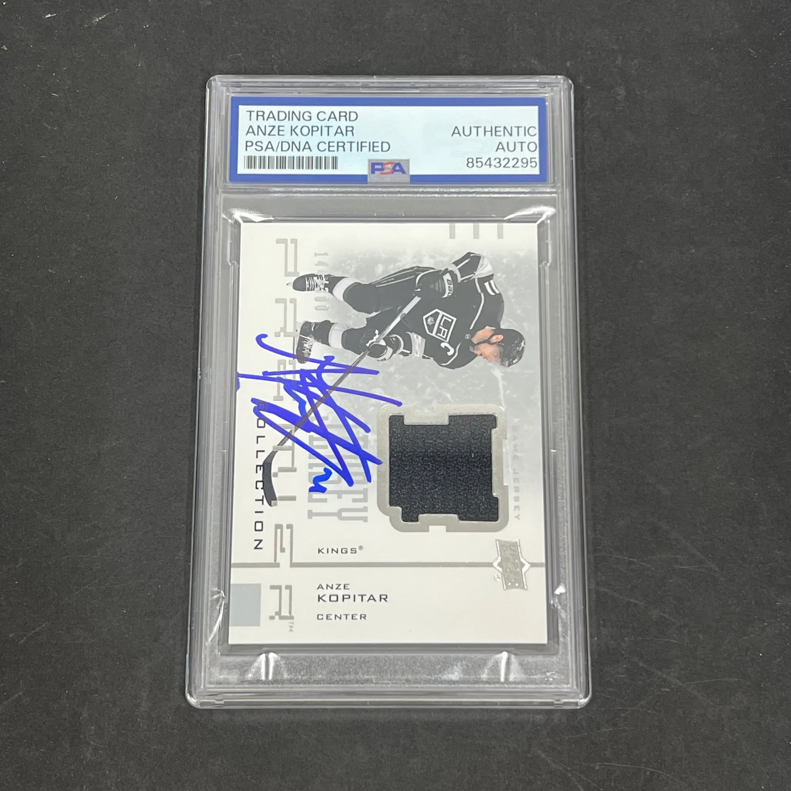 Anze Kopitar 2021-22 Upper Deck Premier Jersey Collection #AJ-AK Signed Card PSA