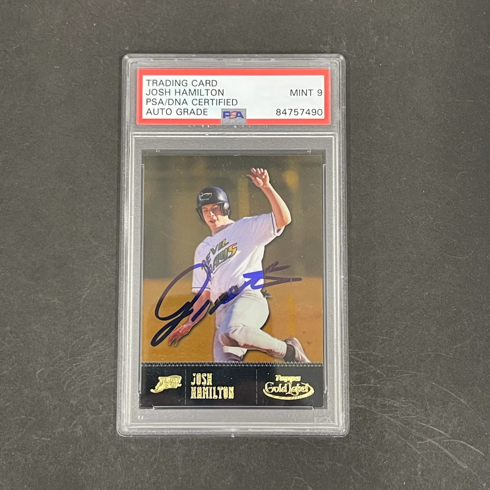 Josh Hamilton 2001 Topps Gold Label #59 Signed Card PSA Auto 9 Autographed