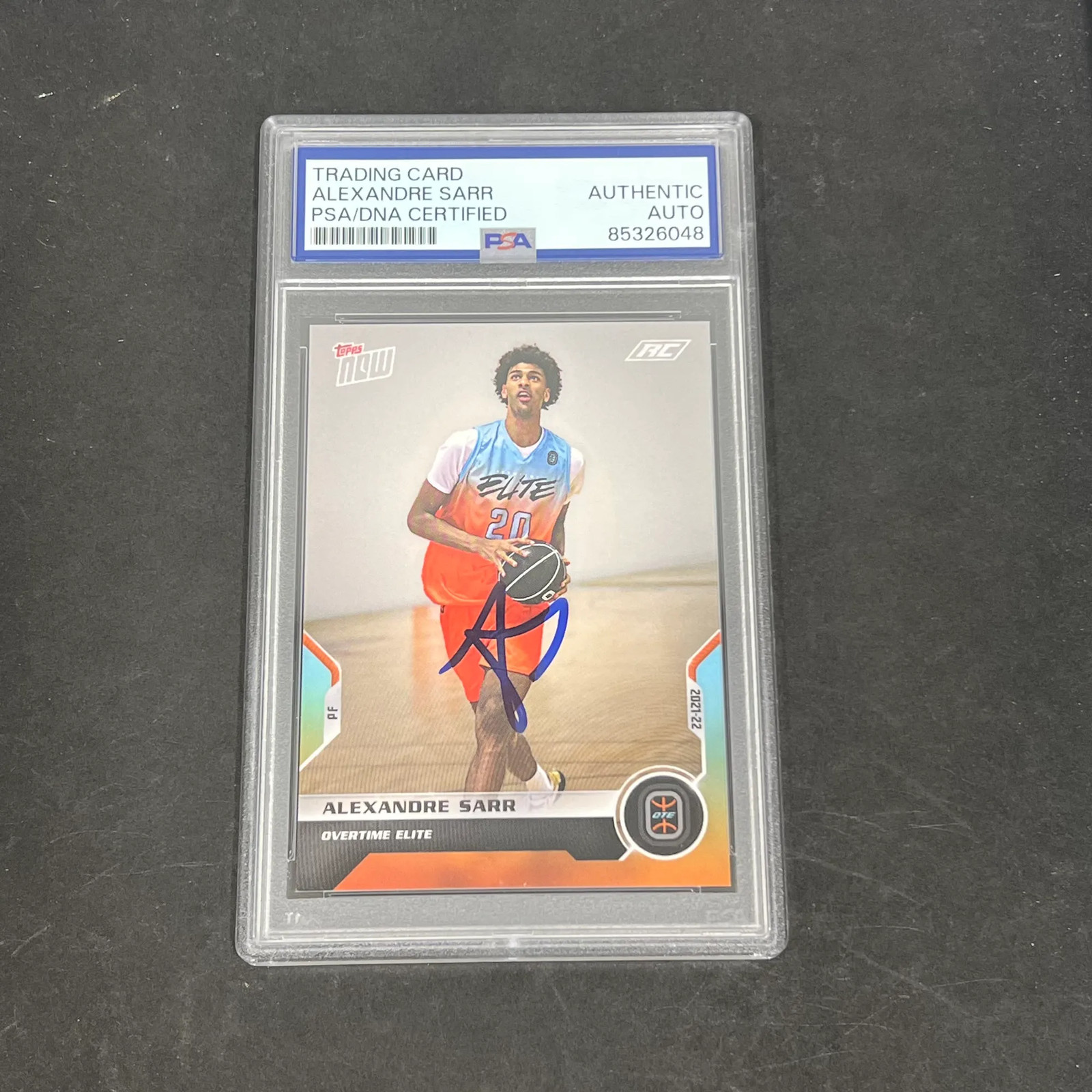 Alexandre Sarr 2021 Topps NOW RC #13 Signed Card PSA Autographed