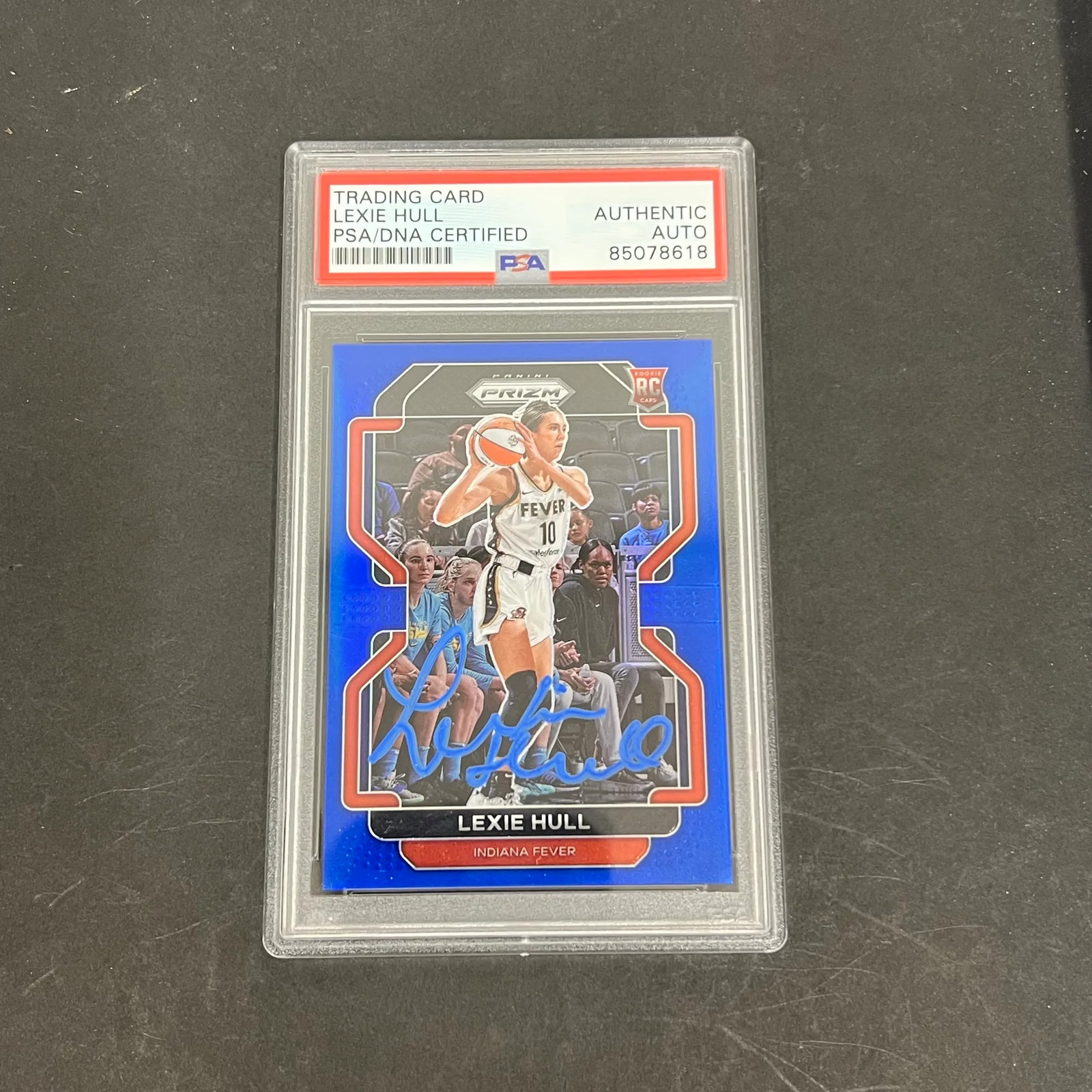 2022 Panini WNBA Blue Prizm Basketball#186 47/149 Lexie Hull Signed Card PSA RC