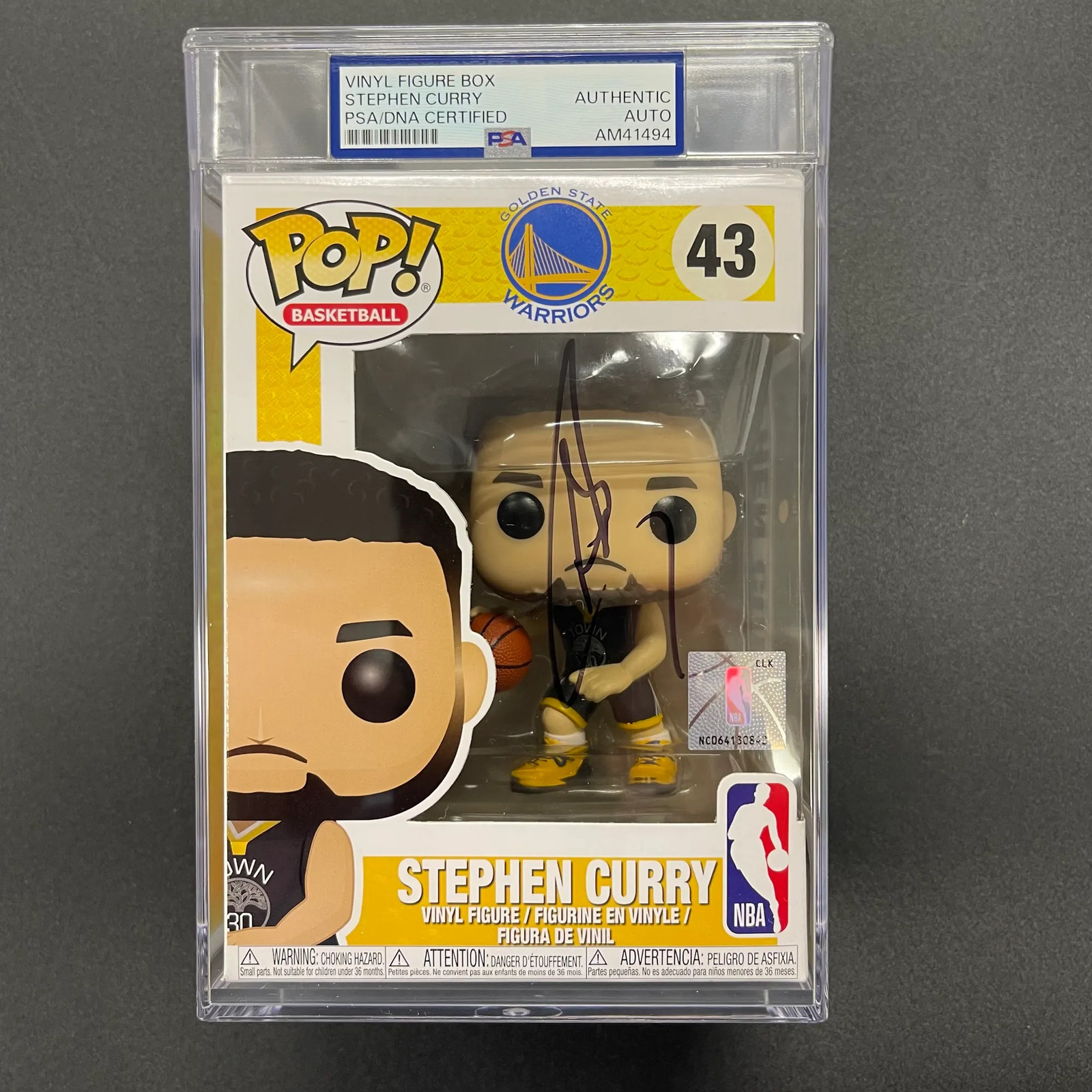 Stephen Curry signed Funko Pop #43 PSA Encapsulated Autographed