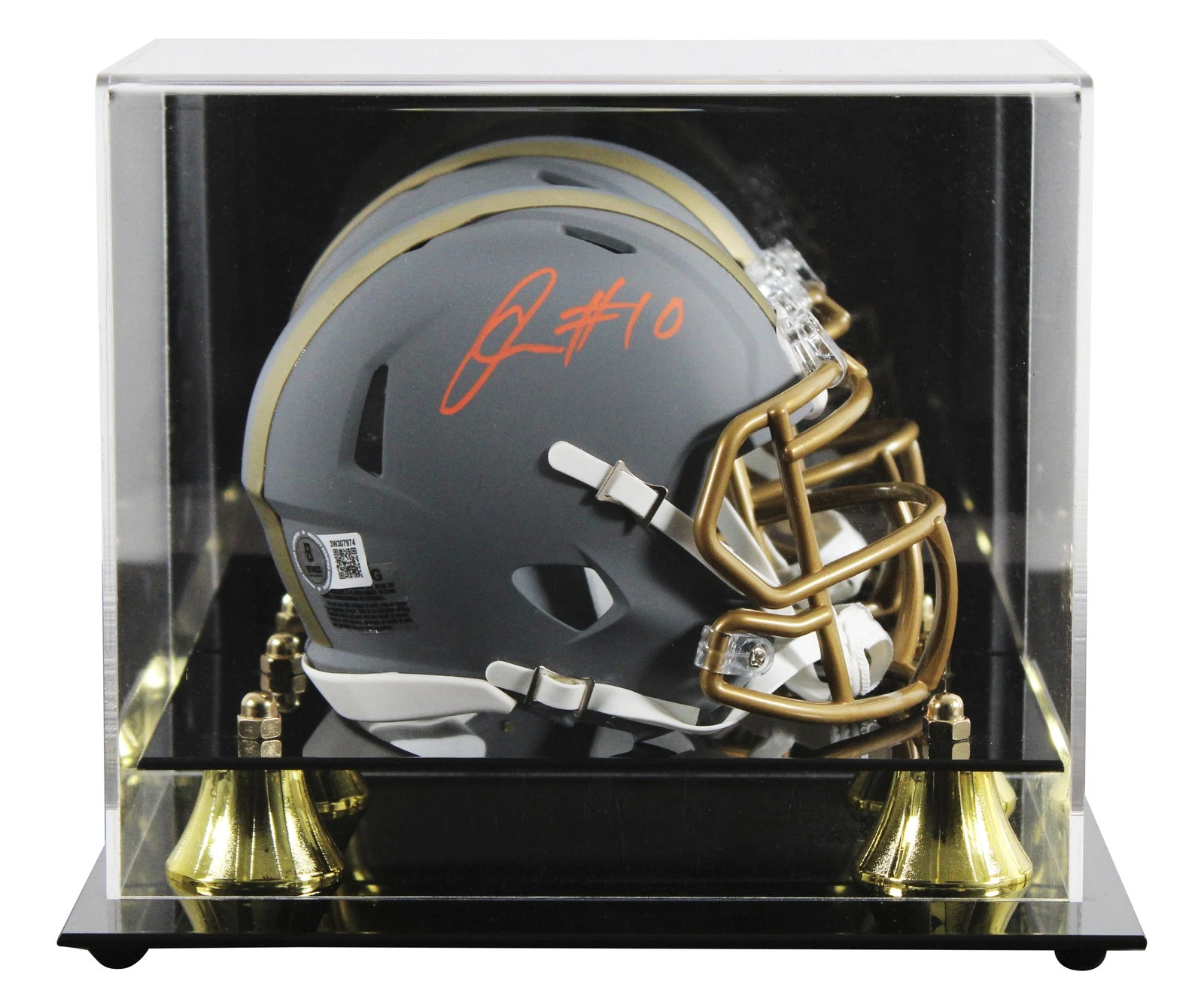 Browns Quinshon Judkins Signed Slate Speed Mini Helmet W/ Case BAS Witnessed