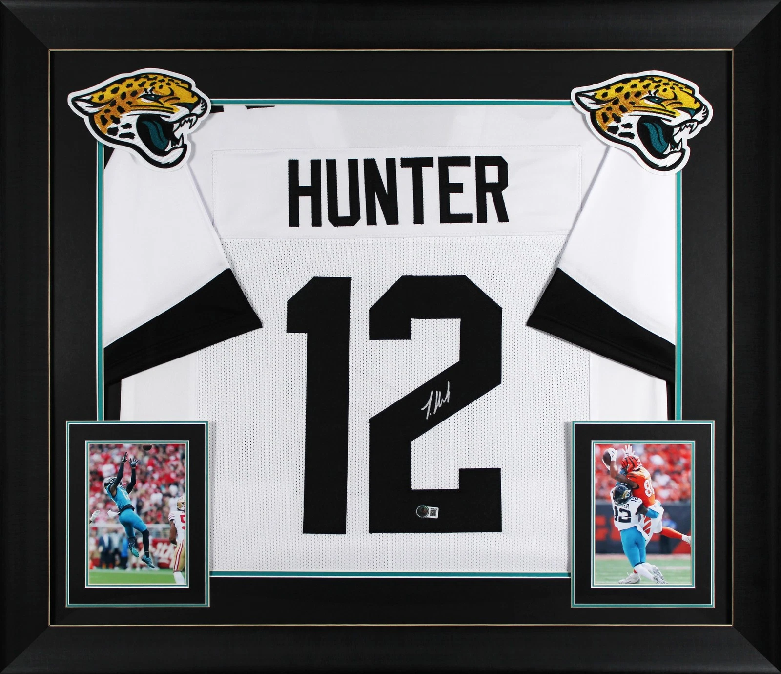 Travis Hunter Authentic Signed White Pro Style Framed Jersey BAS Witnessed