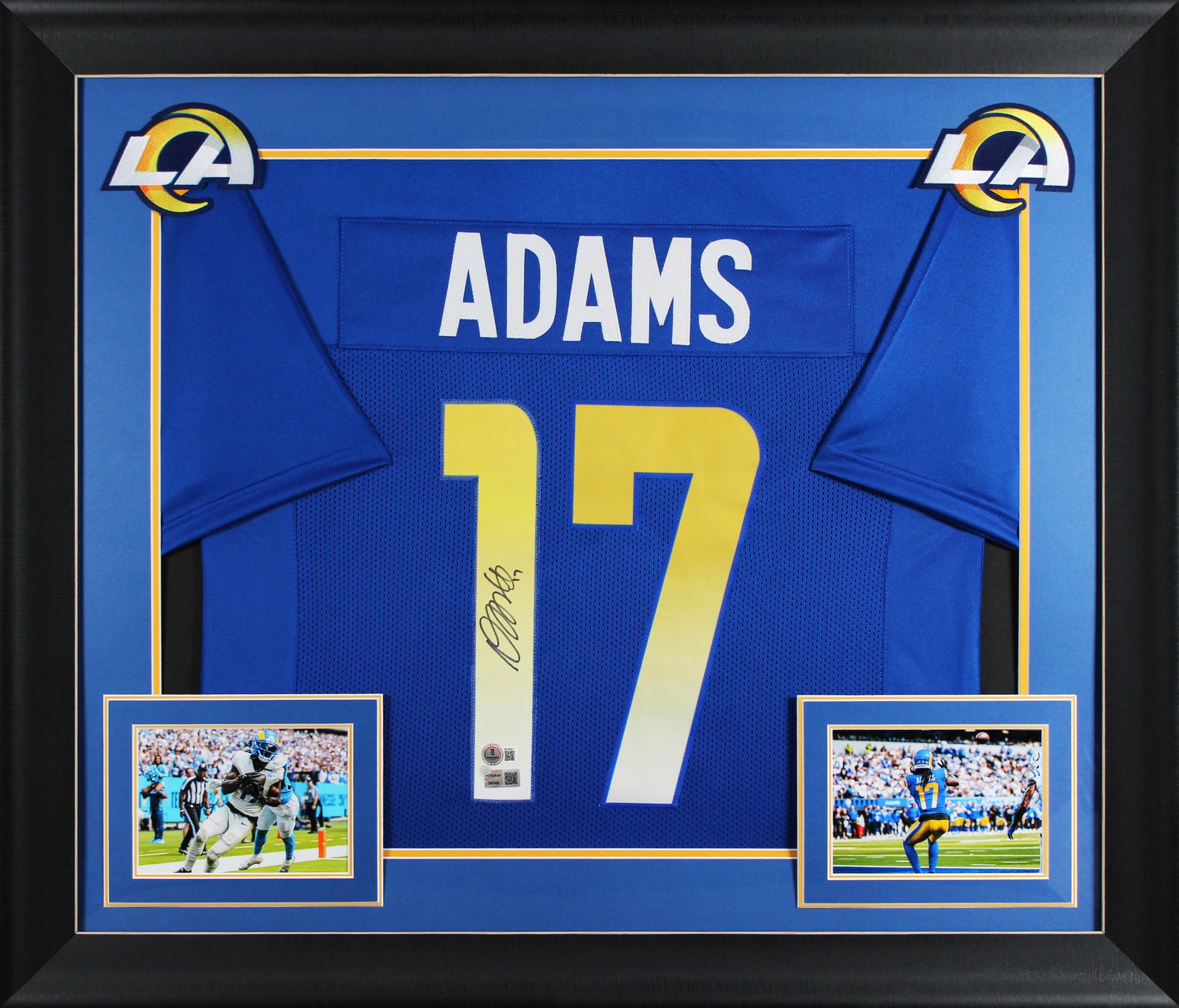 Davante Adams Authentic Signed Blue Pro Style Framed Jersey Autographed BAS 2