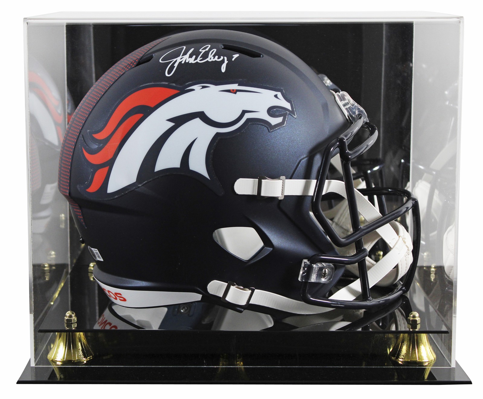 Broncos John Elway Signed Full Size Speed Rep Helmet W/ Case BAS Witnessed
