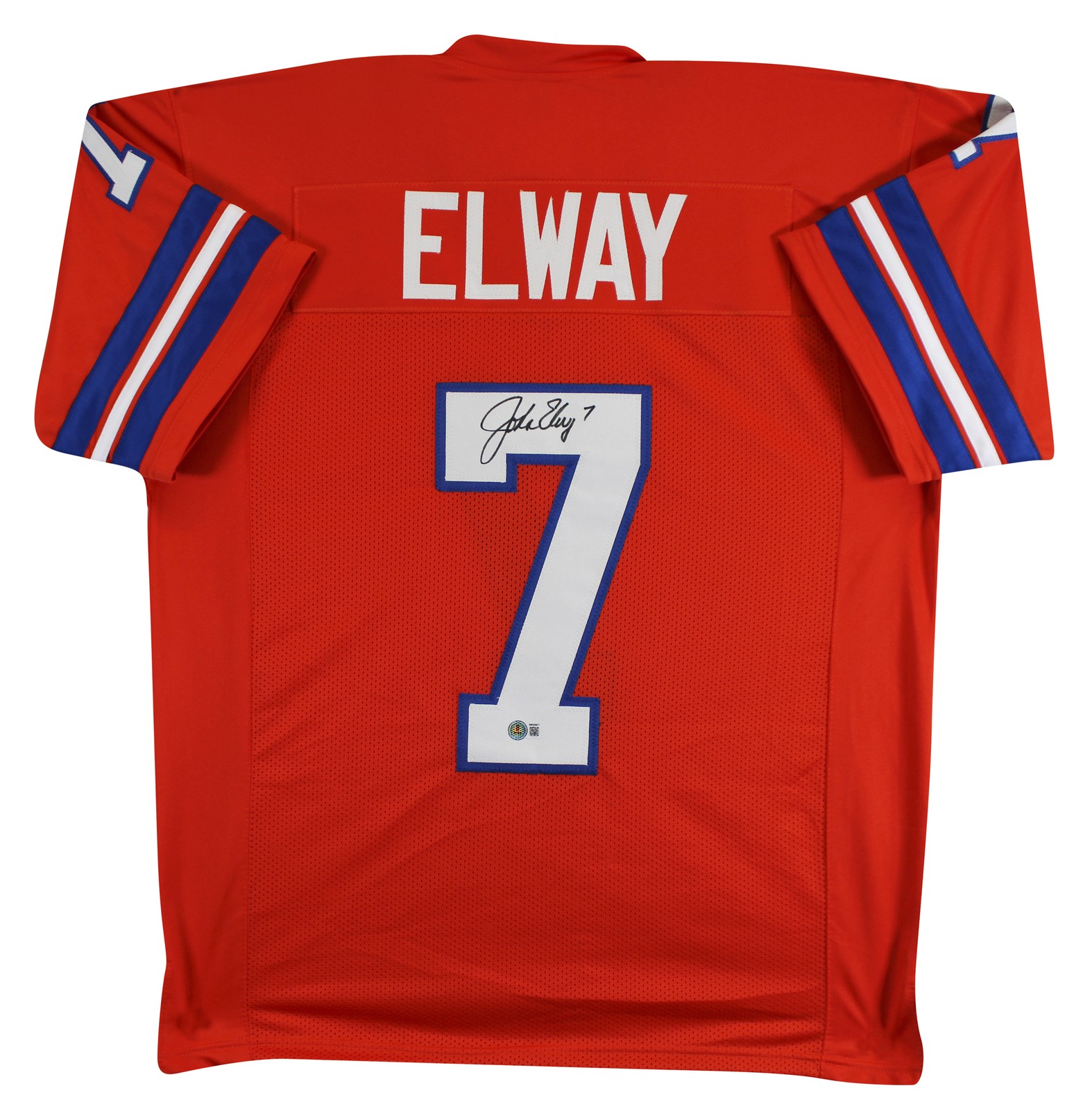 John Elway Authentic Signed Orange Throwback Pro Style Jersey BAS Witnessed 2