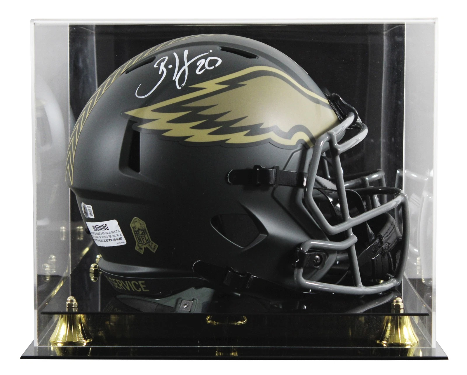 Eagles Brian Dawkins Signed STS IV Full Size Speed Rep Helmet W/ Case BAS Wit