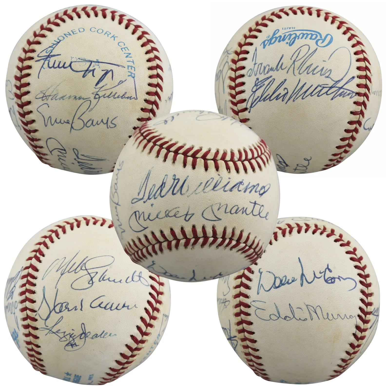 500 HR Club (12) Mantle, Aaron, Mays, Williams Signed OAL Baseball JSA #XX38267