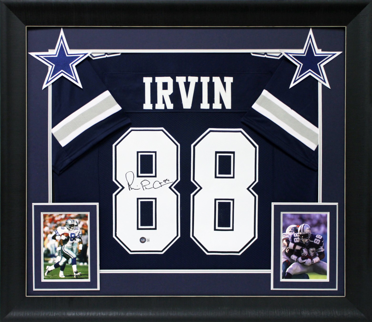 Michael Irvin Authentic Signed Navy Blue Pro Style Framed Jersey BAS Witnessed 2