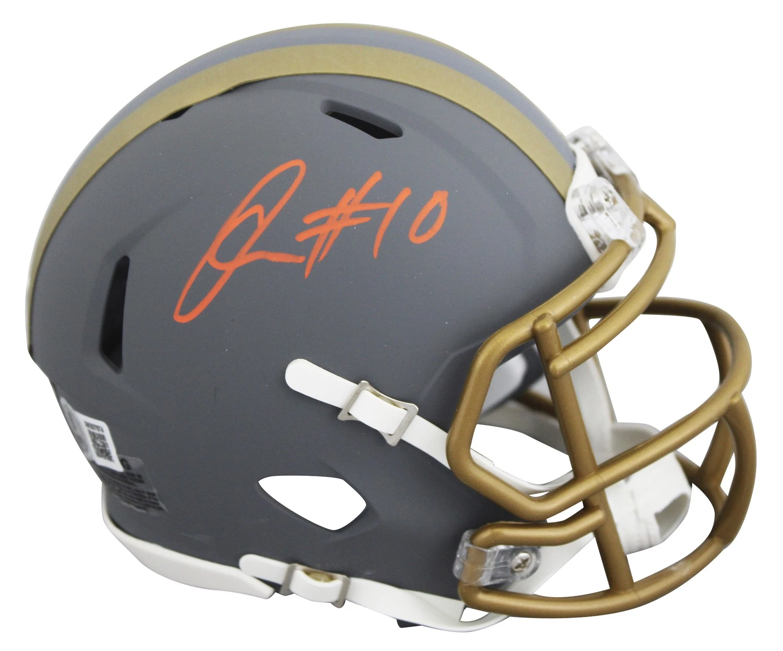 Browns Quinshon Judkins Authentic Signed Slate Speed Mini Helmet BAS Witnessed