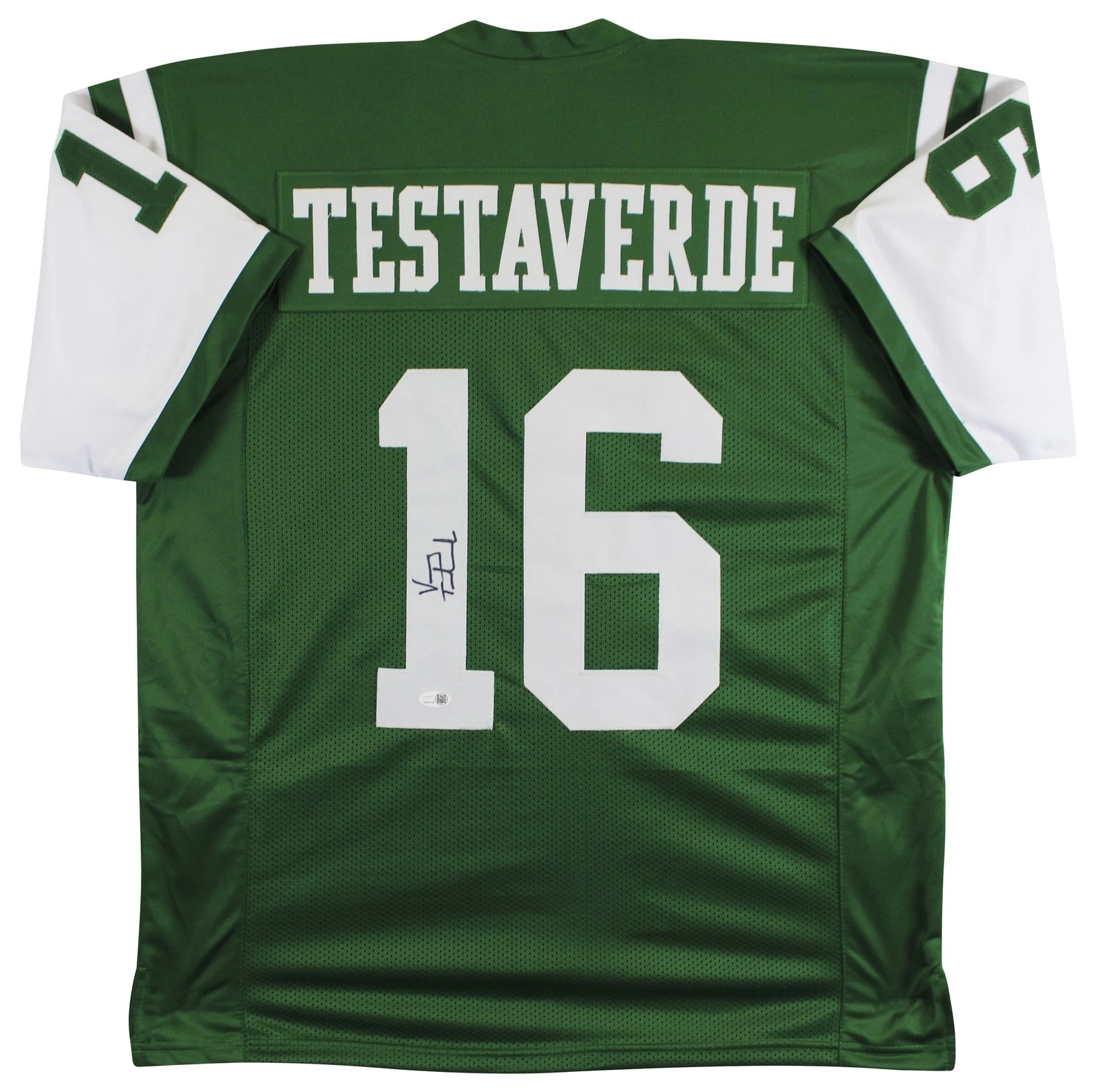 Vinny Testaverde Authentic Signed Green Pro Style Jersey Autographed JSA Witness