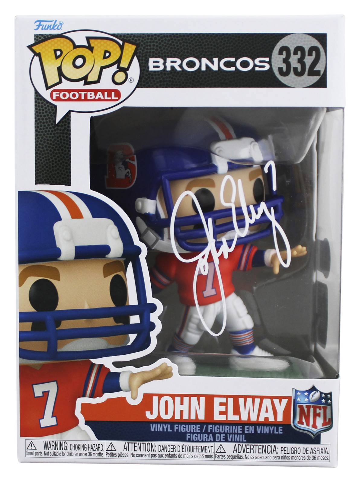 Broncos John Elway Authentic Signed #332 Funko Pop Vinyl Figure BAS Witnessed