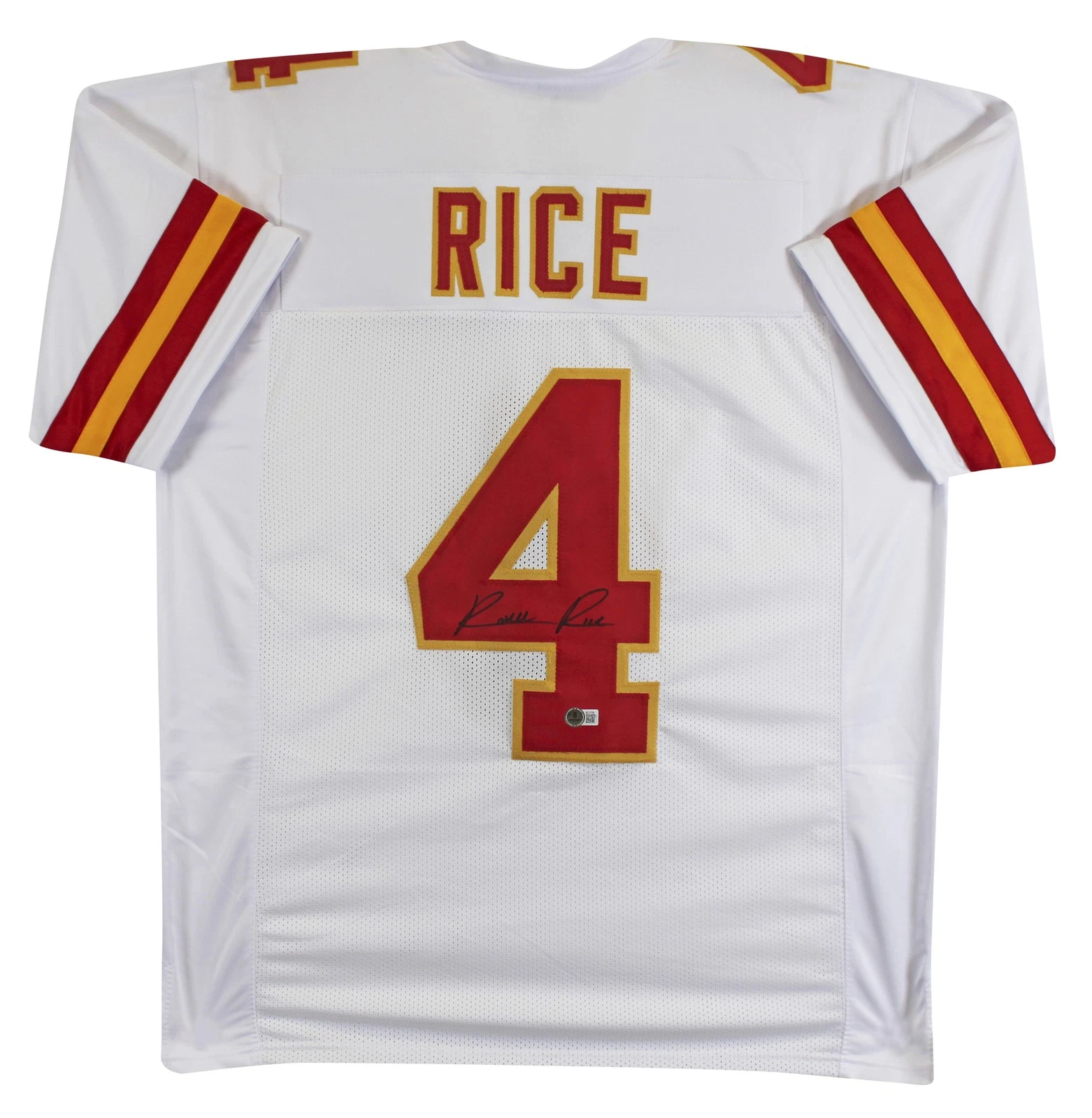 Rashee Rice Authentic Signed White Pro Style Jersey Autographed BAS