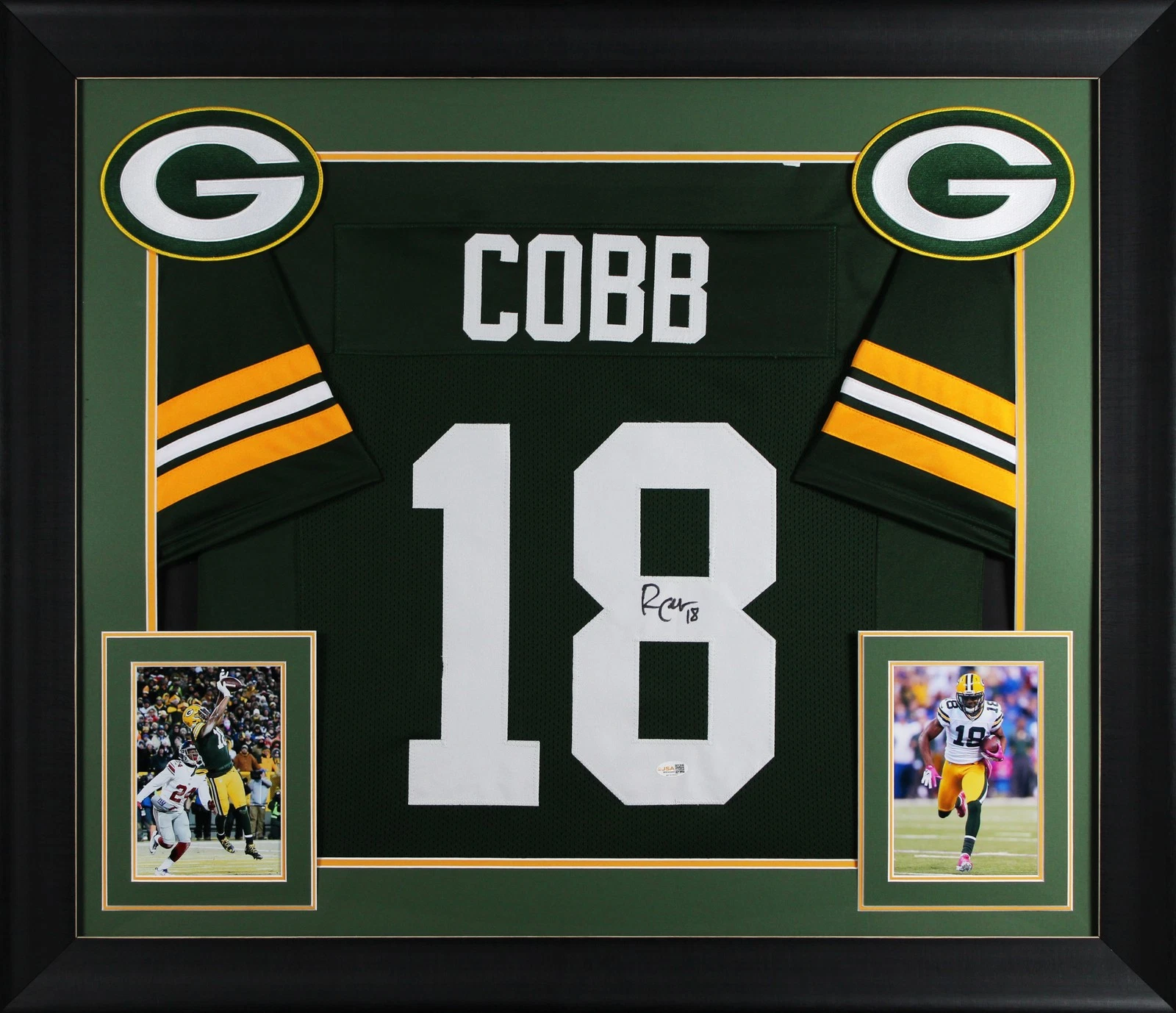 Randall Cobb Authentic Signed Green Pro Style Framed Jersey BAS Witnessed