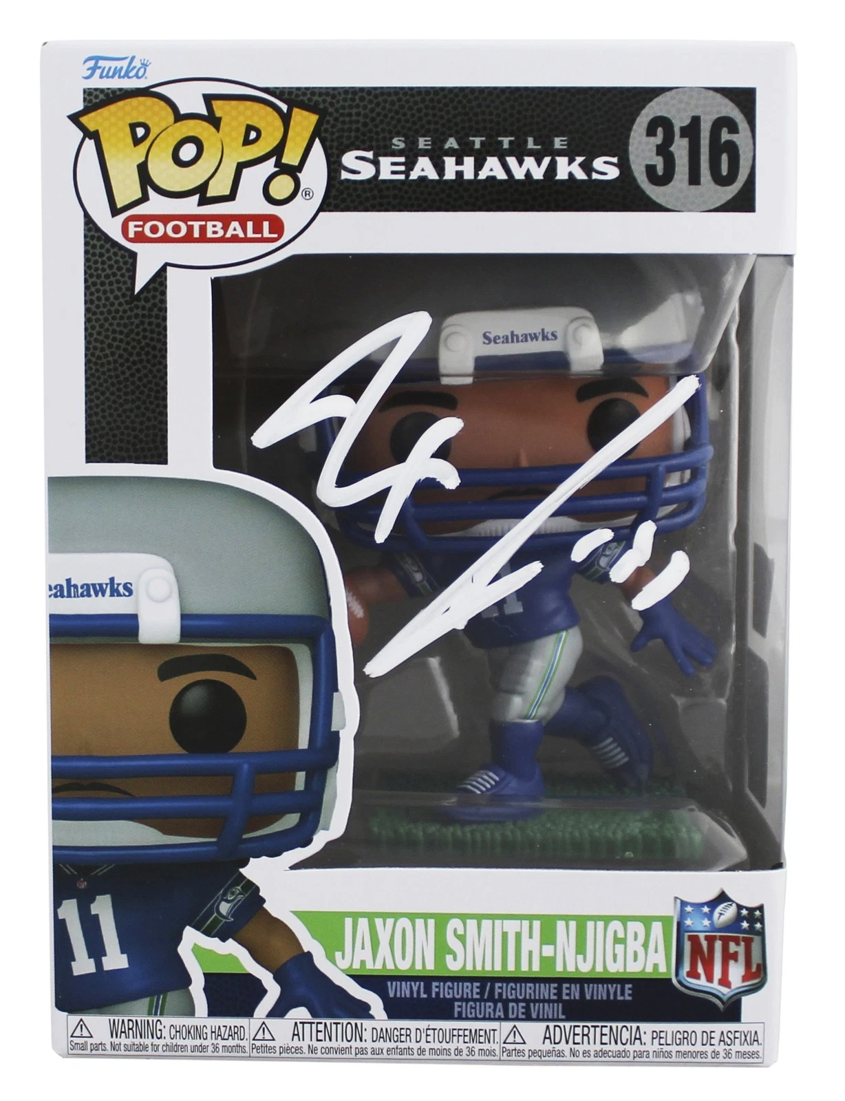 Seahawks Jaxon Smith-Njigba Signed #316 Funko Pop Vinyl Figure Fanatics