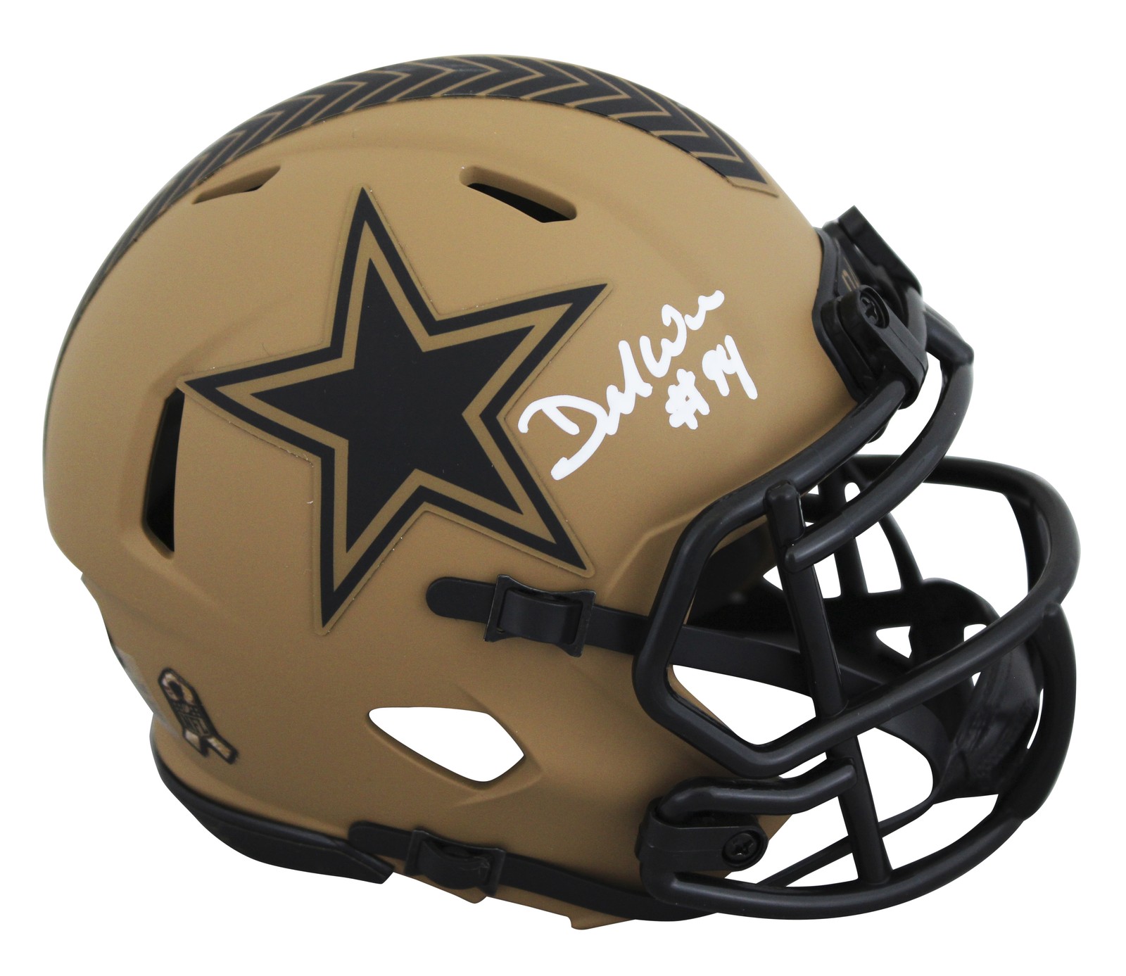 Cowboys DeMarcus Ware Signed Salute To Service II Speed Mini Helmet BAS Witness
