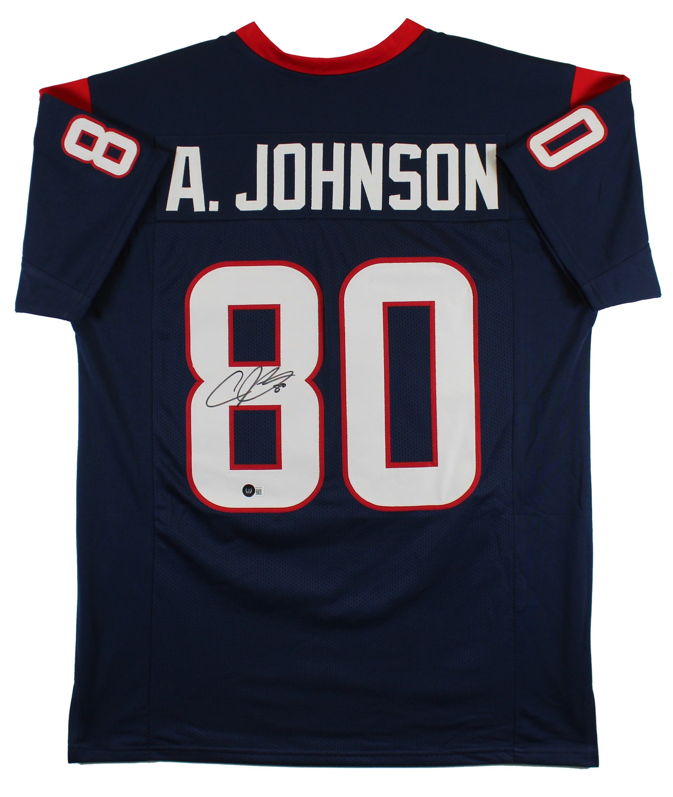 Andre Johnson Authentic Signed Navy Blue Pro Style Jersey BAS Witnessed