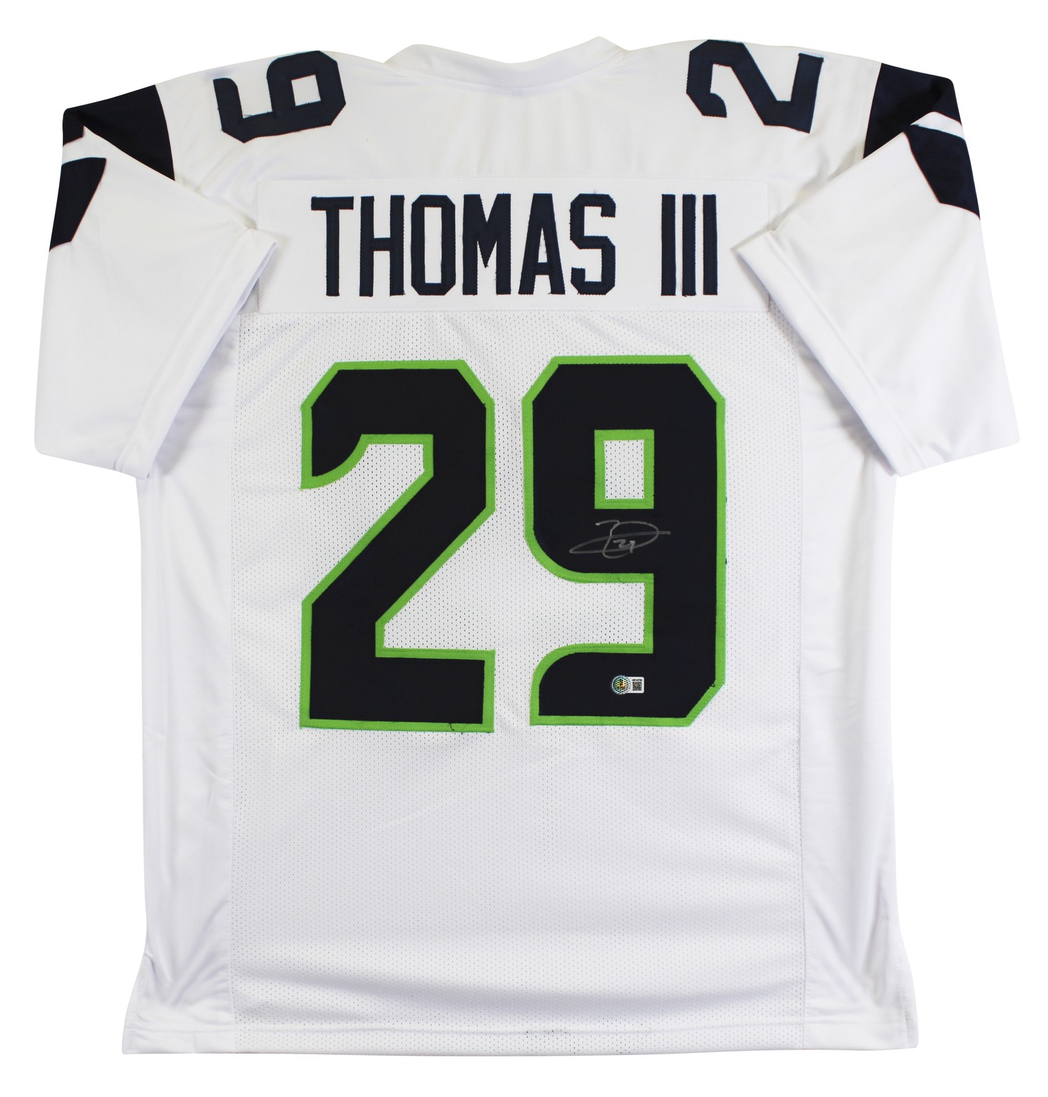Earl Thomas Authentic Signed White Pro Style Jersey Autographed BAS Witnessed