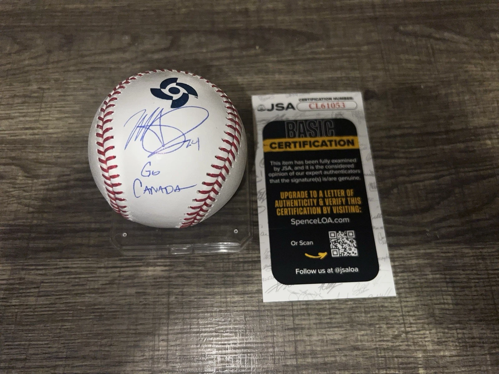 Matt Davidson Signed Official 2026 World Baseball Classic Baseball CAN JSA Auth