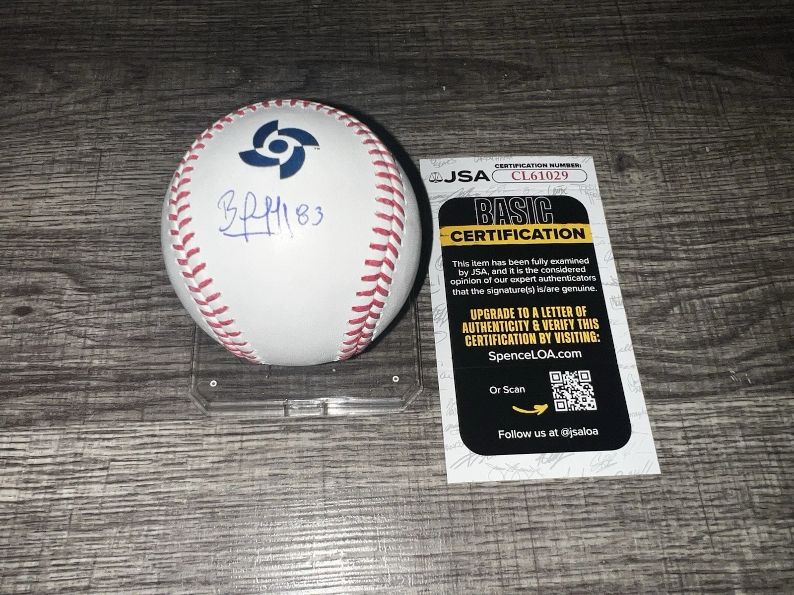Eduard Bazardo Signed Official 2026 World Baseball Classic Baseball VEN JSA Auth