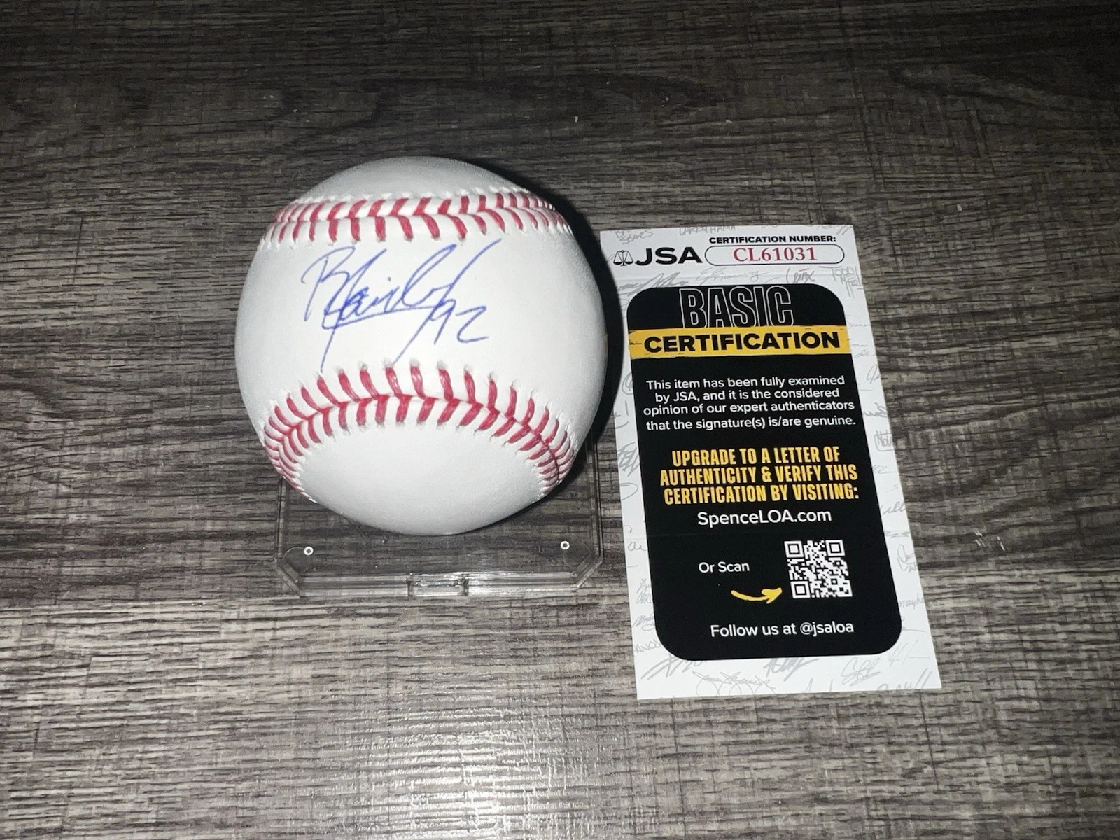Raidel Martinez Signed Official Major League Baseball Cuba Closer  JSA Auth #2