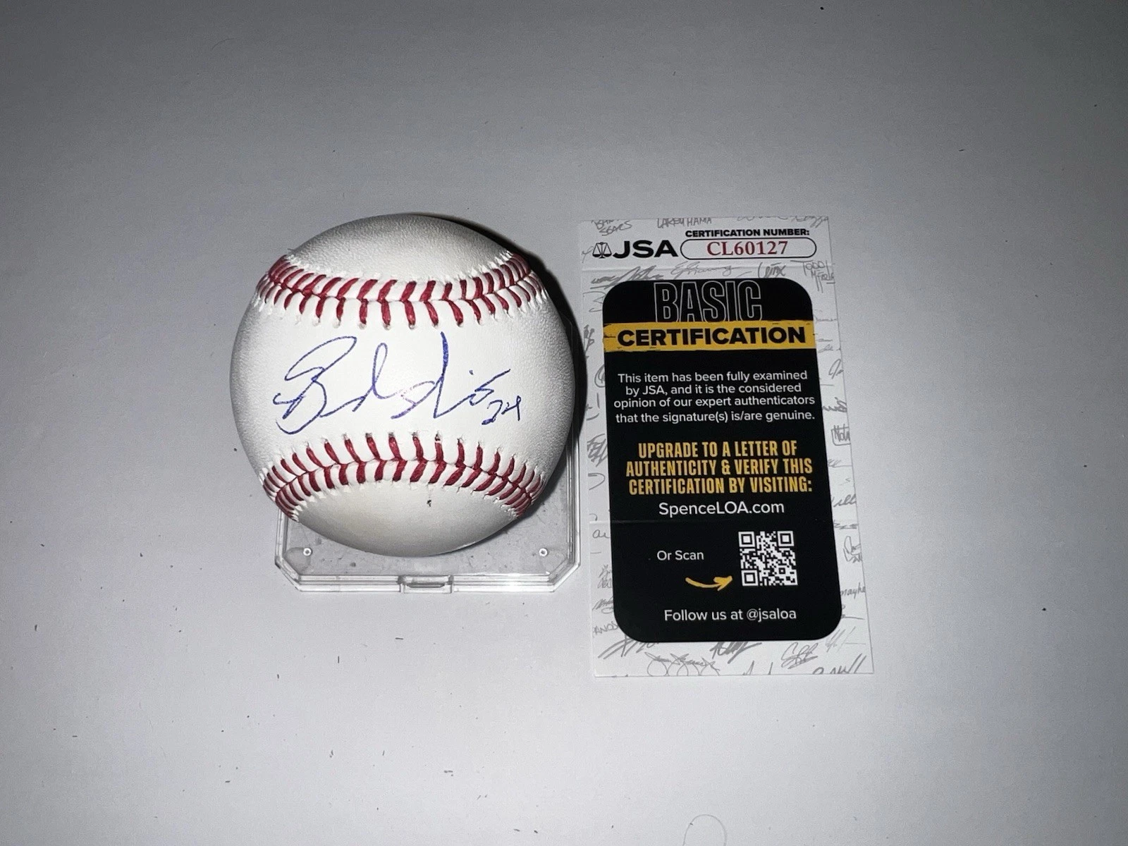 Brandon Nimmo Signed Official Major League Baseball Tex Rangers Star JSA Auth