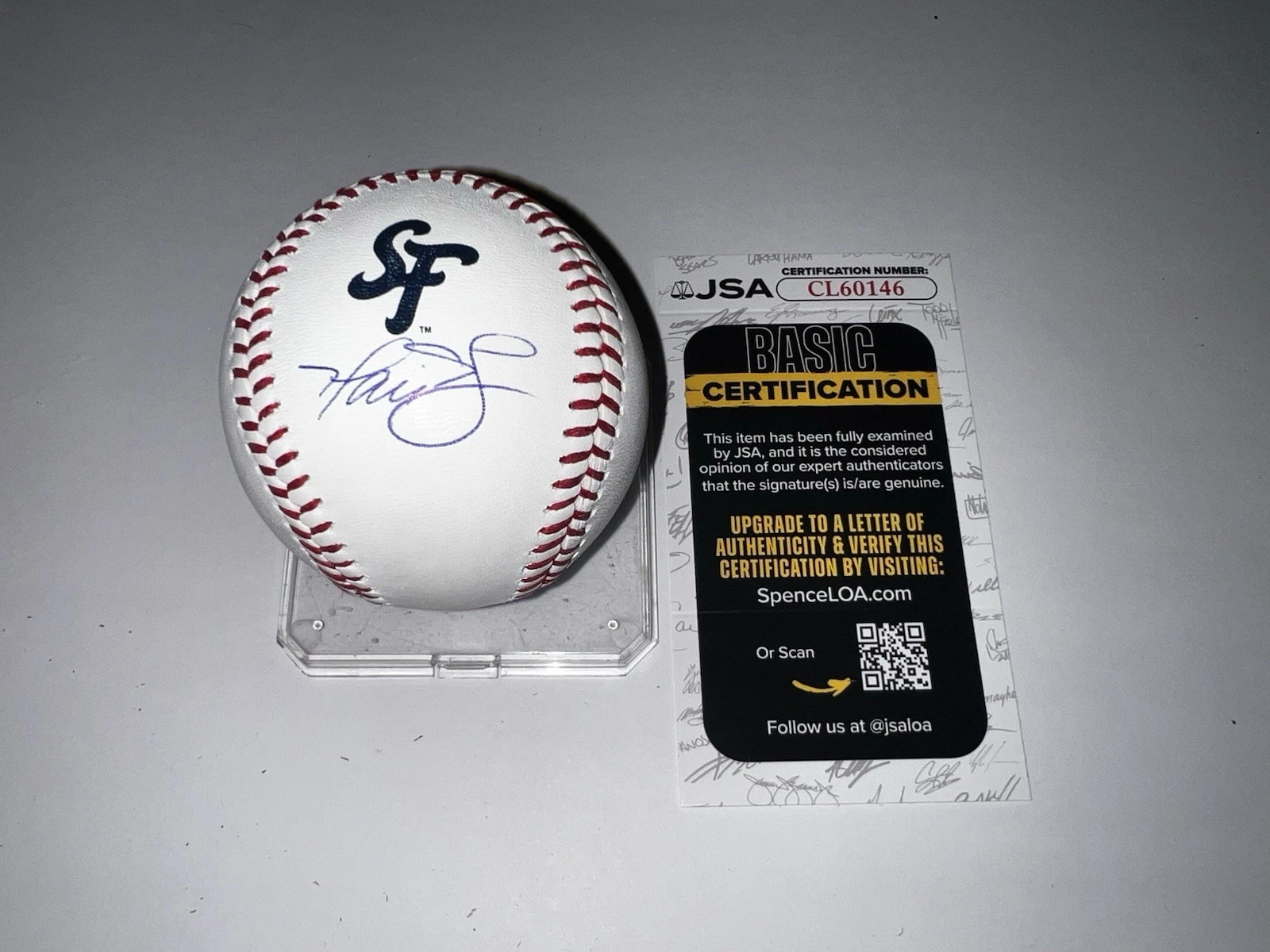 Harrison Bader Signed Official San Francisco Giants City Connect Baseball JSA