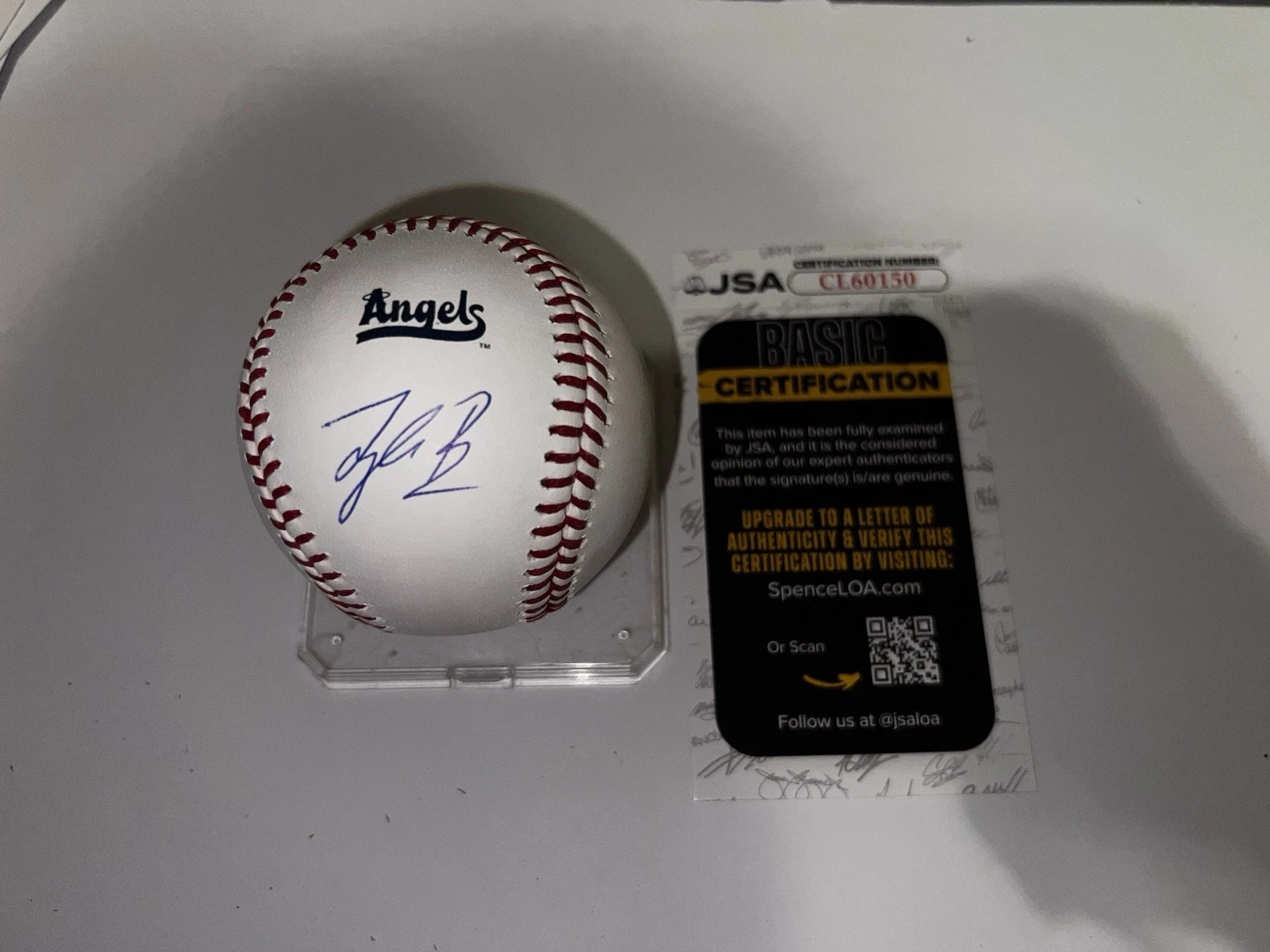 Tyler Bremner Signed Official Los Angeles Angels City Connect Baseball JSA