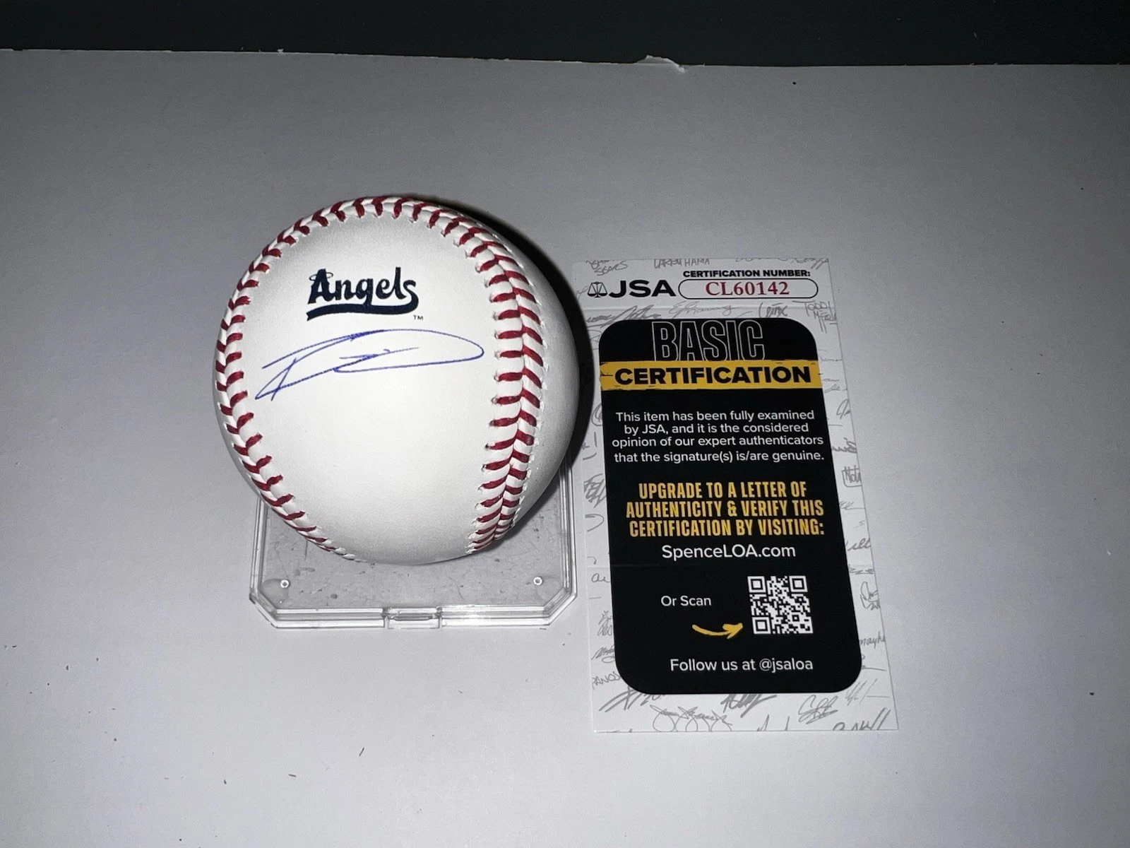 Reid Detmers Signed Official Los Angeles Angels City Connect Baseball JSA