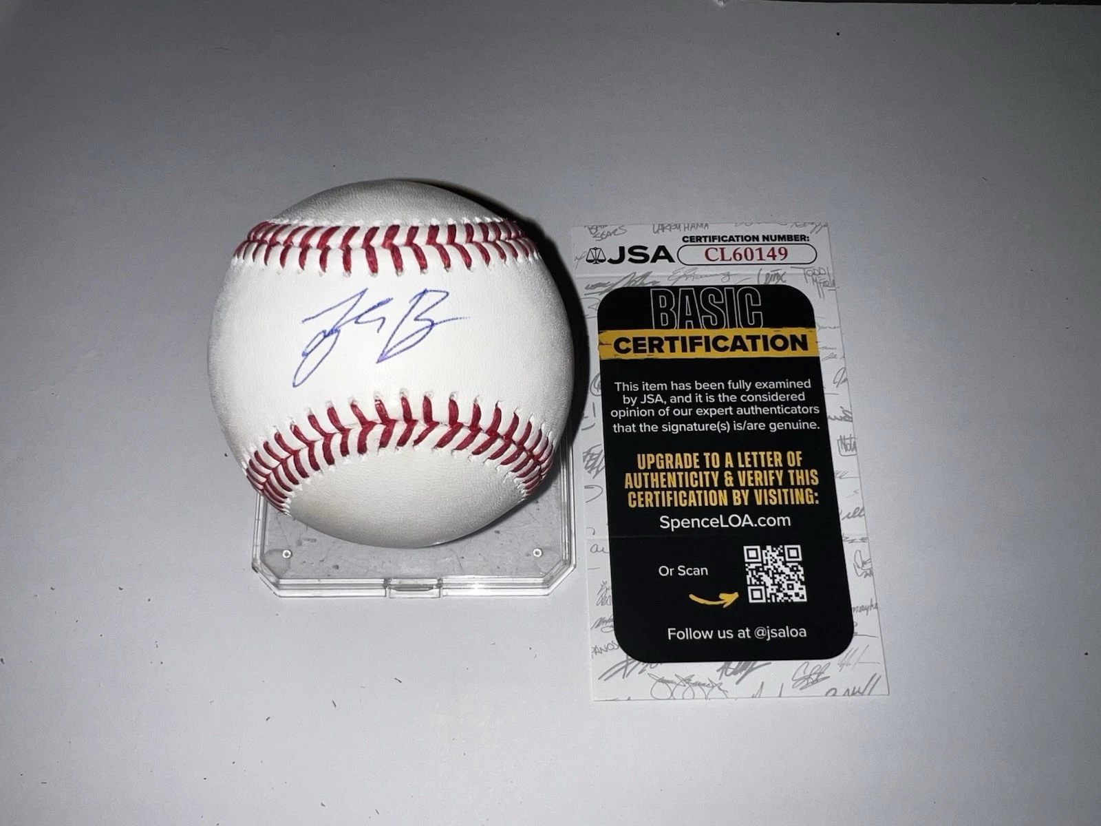 Tyler Bremner Signed Official Major League Baseball Los Angeles Angels JSA Auth