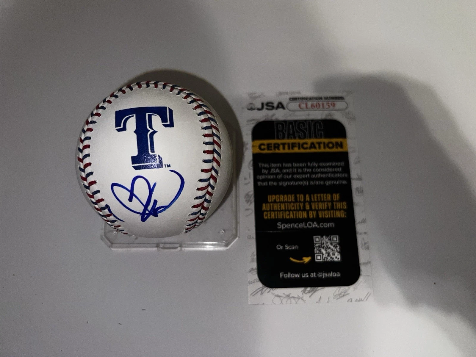 Joc Pederson Signed Official Texas Rangers Team Stitched Baseball JSA