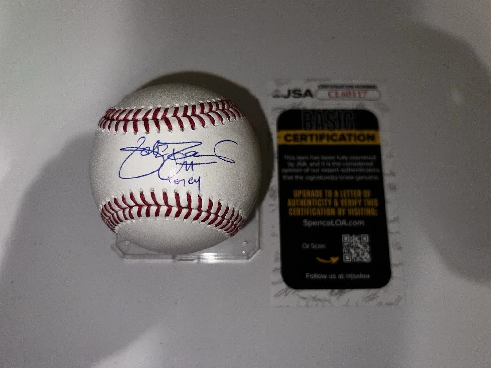 Jake Peavy Signed Official Major League Baseball Padres Cy Young JSA Auth