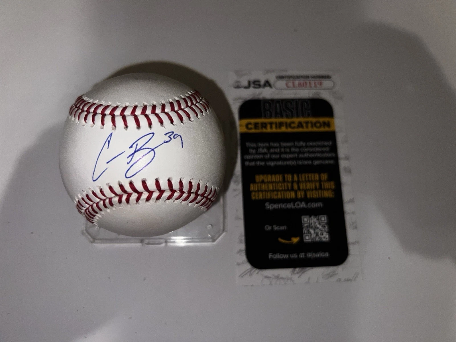 Corbin Burnes Signed Official Major League Baseball Arizona DBacks JSA Auth