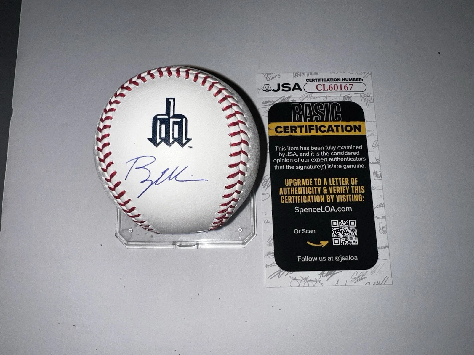 Bryce Miller Signed Official Seattle Mariners City Connect Baseball JSA Auth