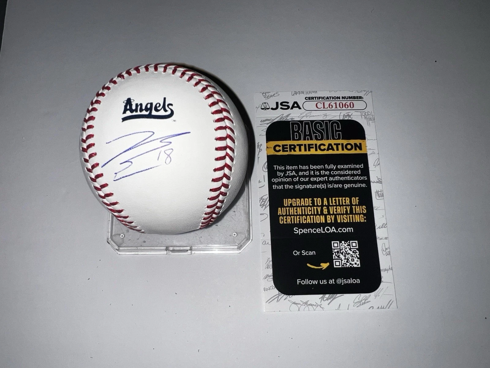 Nolan Schanuel Signed Official Los Angeles Angels City Connect Baseball JSA