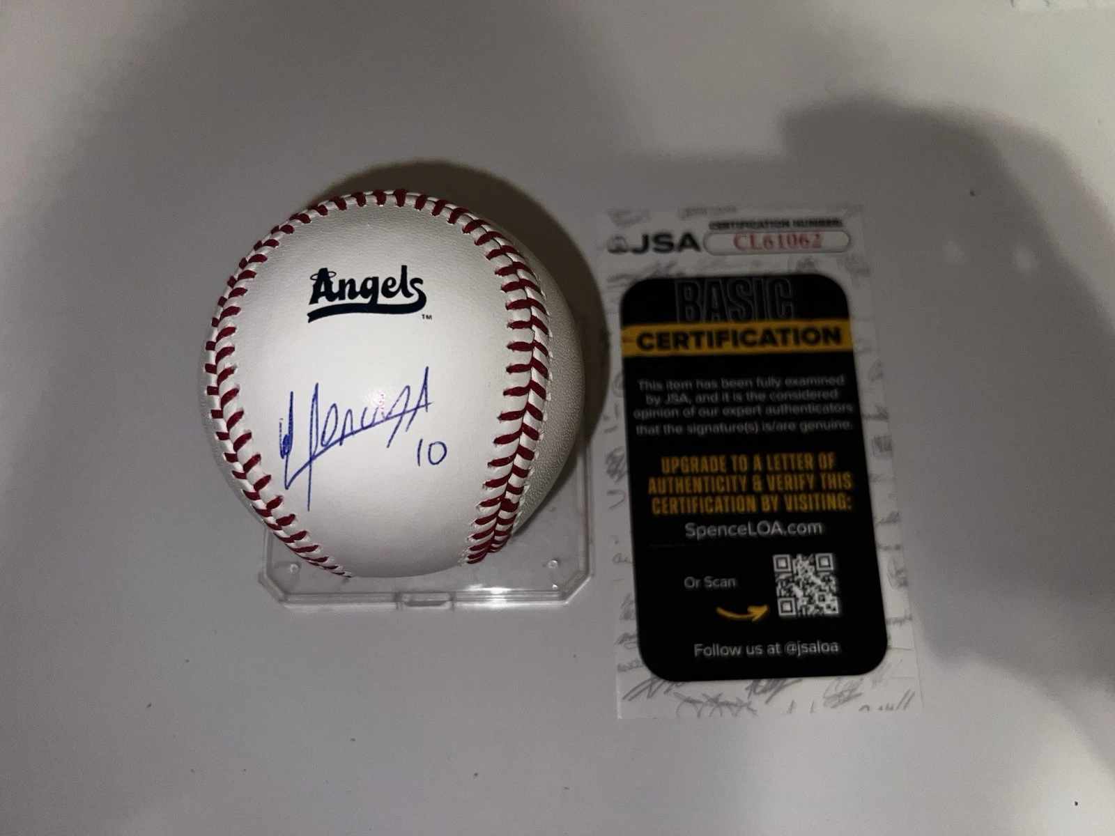 Yoan Moncada Signed Official Los Angeles Angels City Connect Baseball JSA