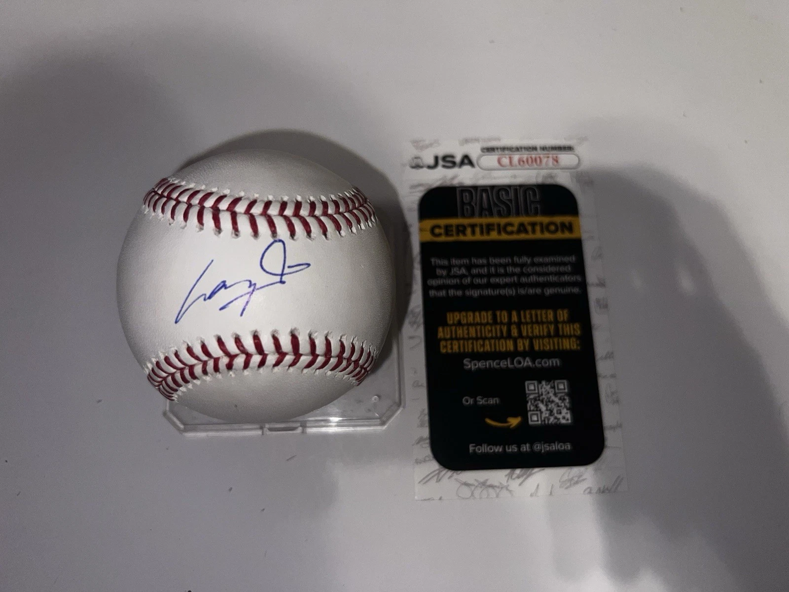 Lane Thomas Signed Official Major League Baseball Kansas City Royals JSA Auth