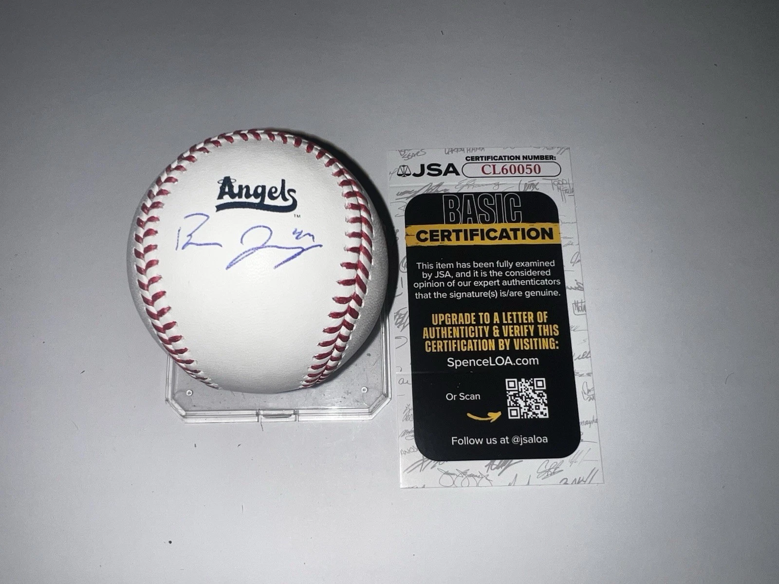Ben Joyce Signed Official Los Angeles Angels City Connect Baseball JSA
