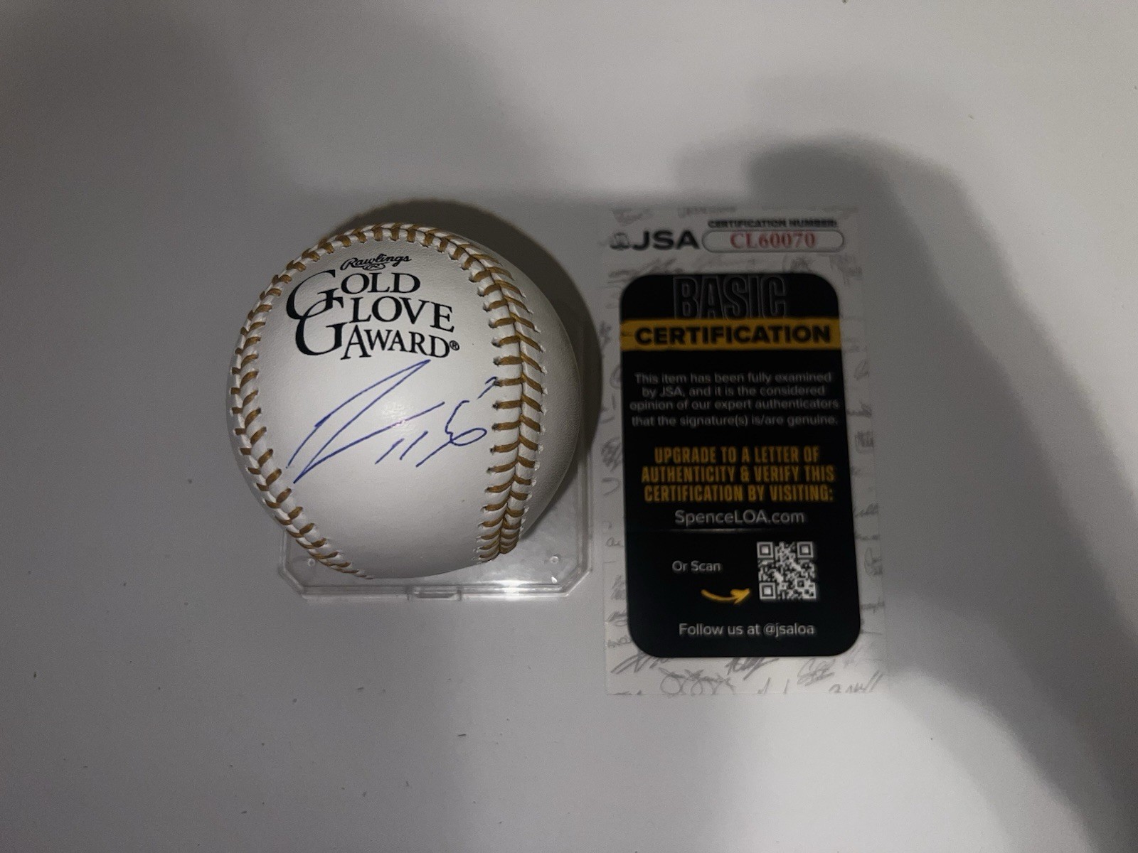 Maikel Garcia Signed Official Gold Glove Baseball Kansas City Royals JSA Auth
