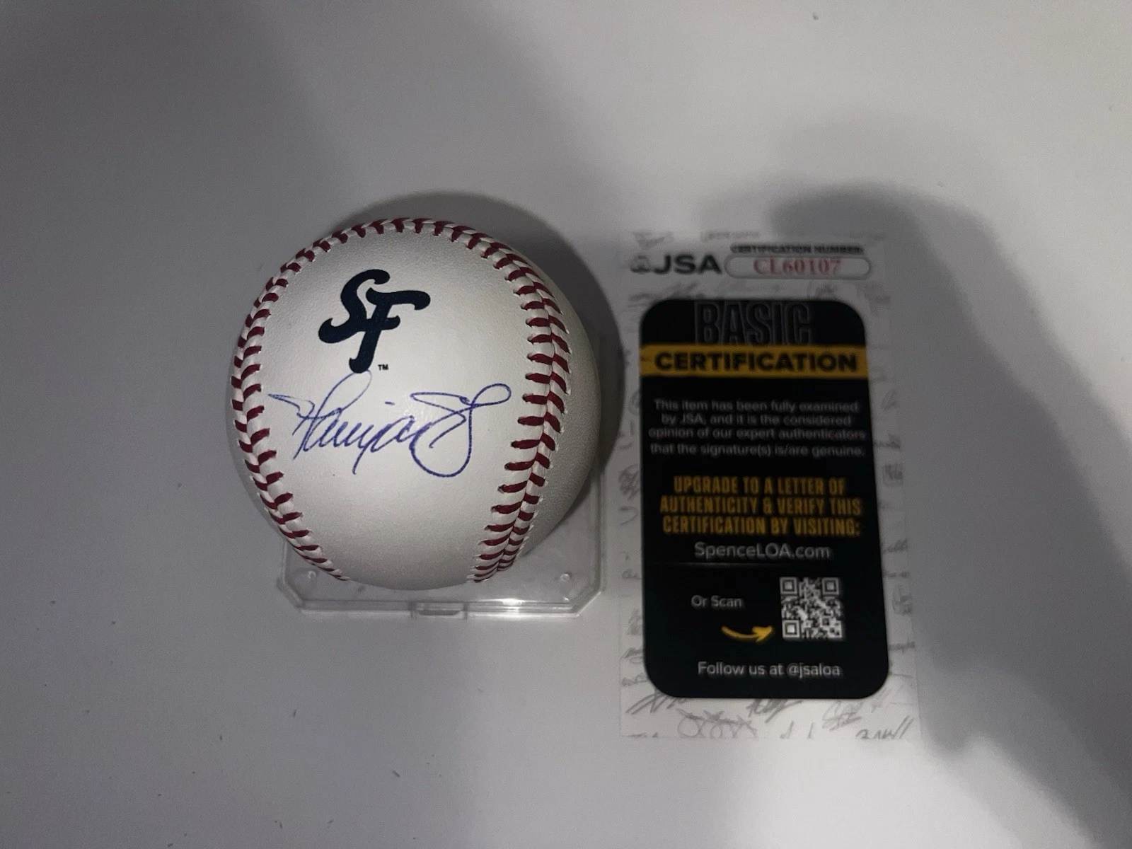 Harrison Bader Signed Official San Francisco Giants City Connect Baseball JSA Au