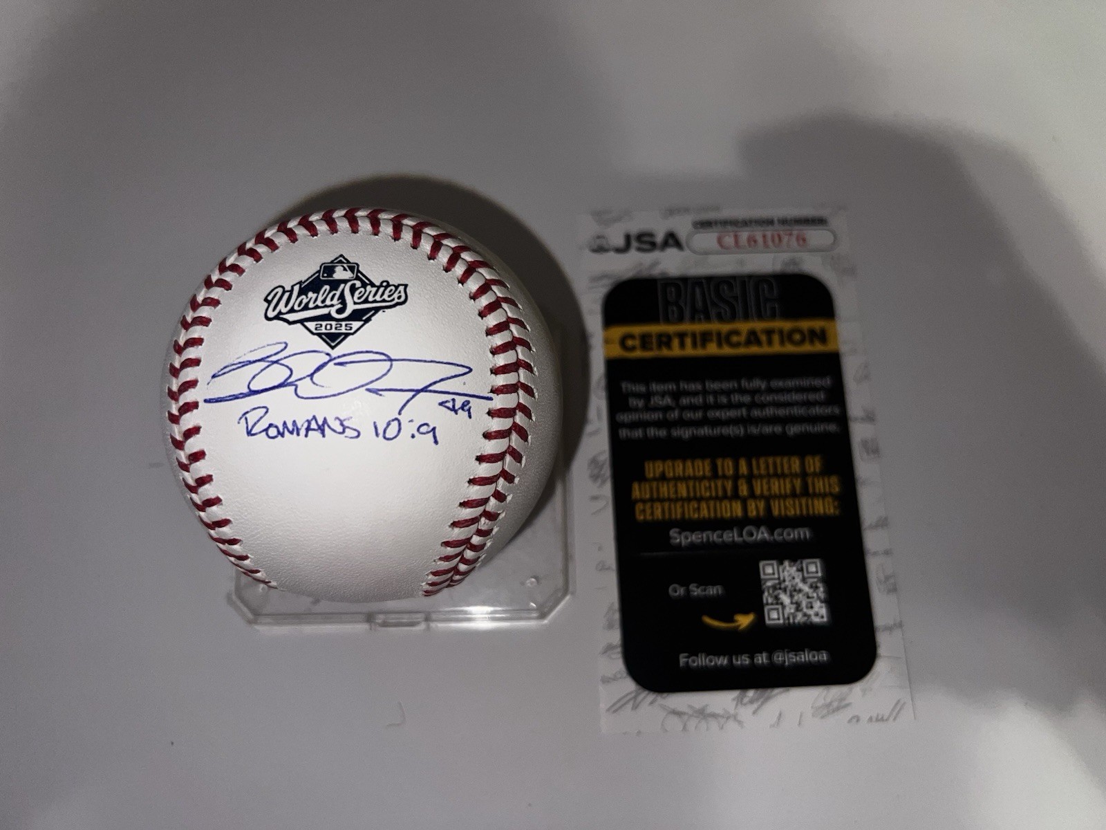 Blake Treinen Signed Official 2025 World Series Baseball LA Dodgers JSA Auth