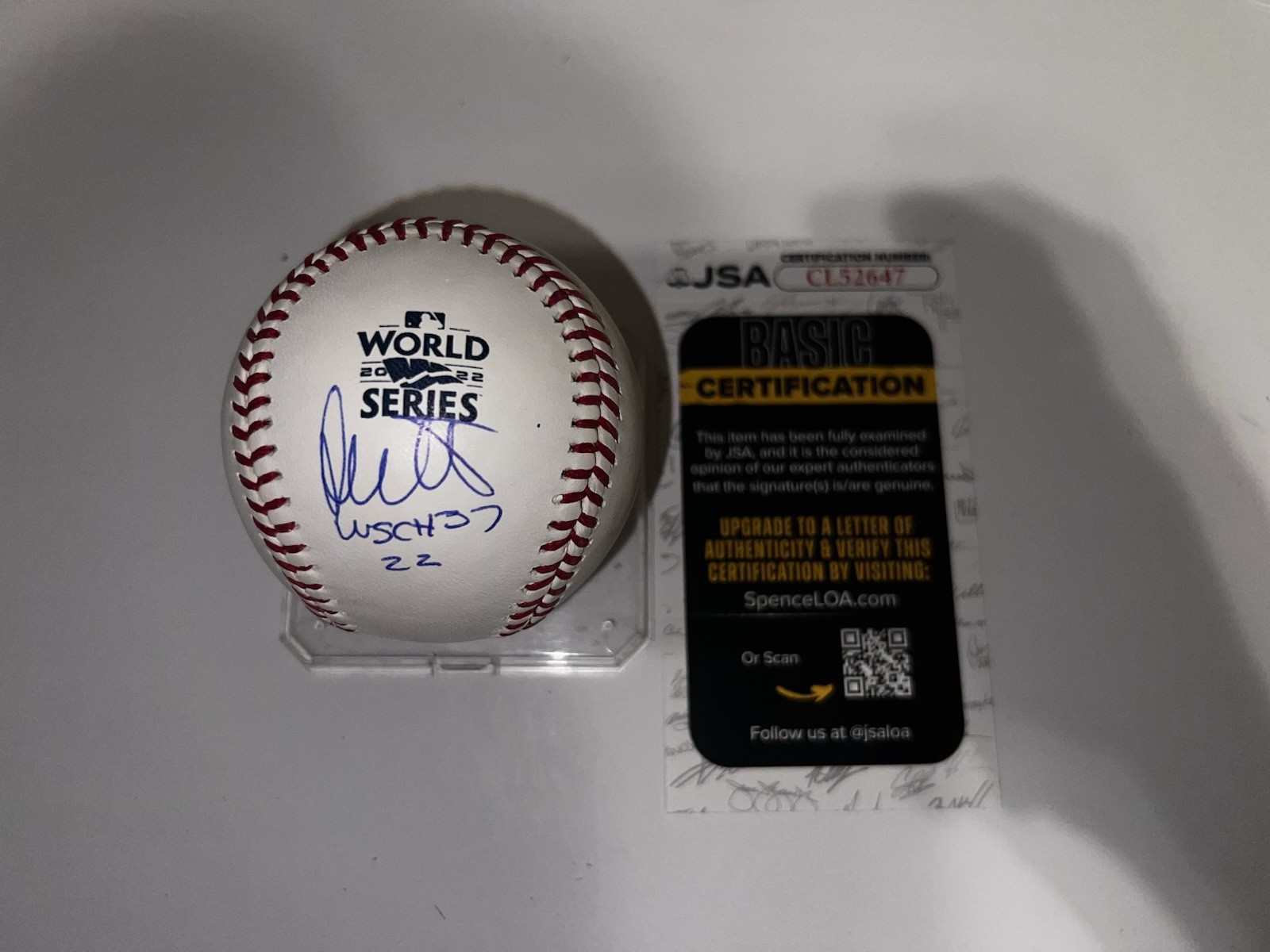 Alex Cintron Signed Official 2022 World Series Baseball Houston Astros JSA Auth