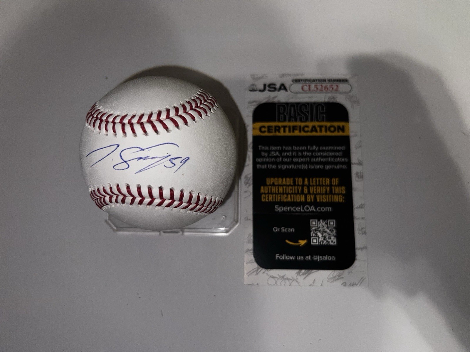 Jeffrey Springs Signed Official Major League Baseball Athletics Ace JSA Auth