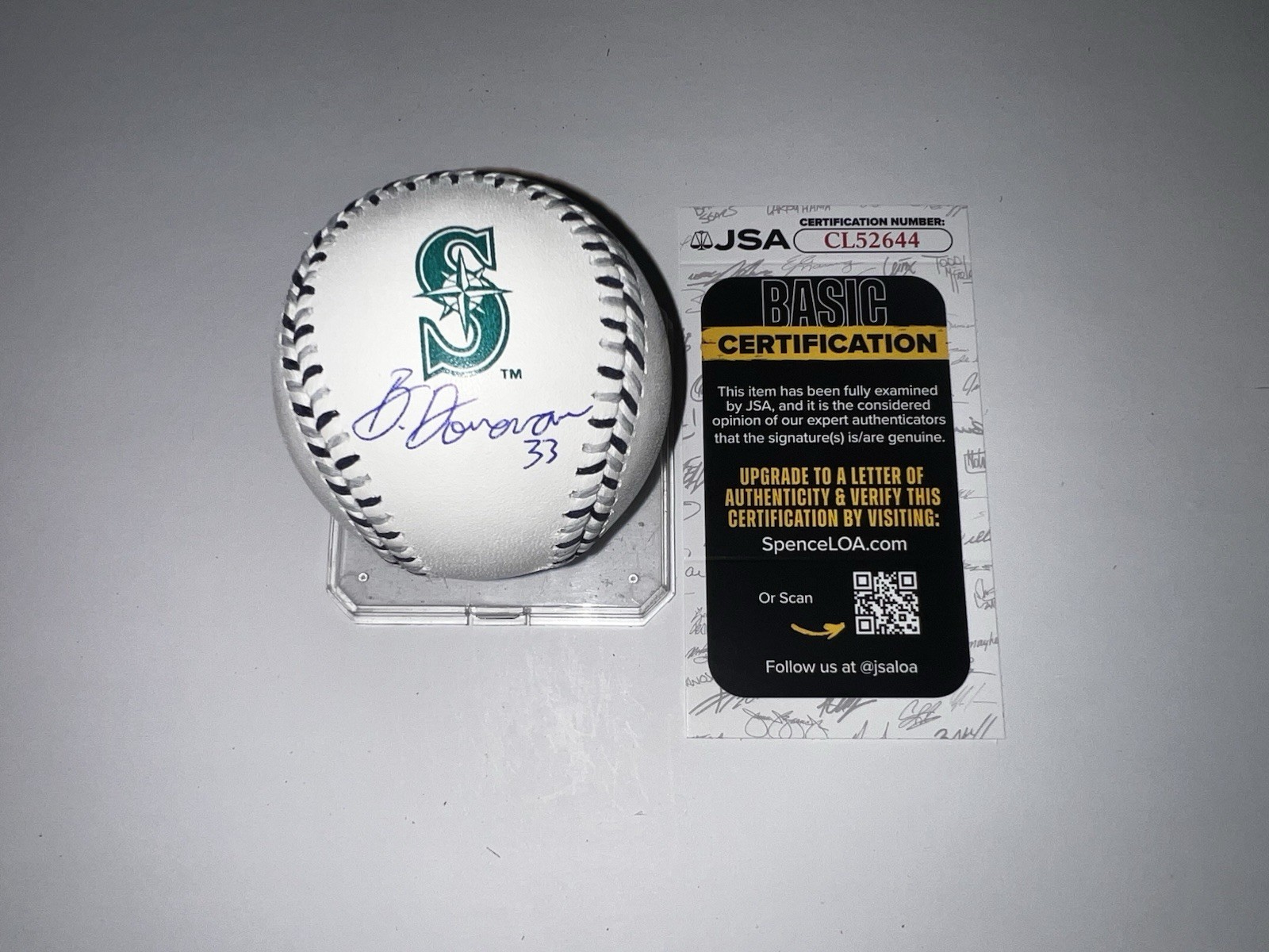 Brendan Donovan Signed Official Seattle Mariners Team Stitched Baseball JSA Auth