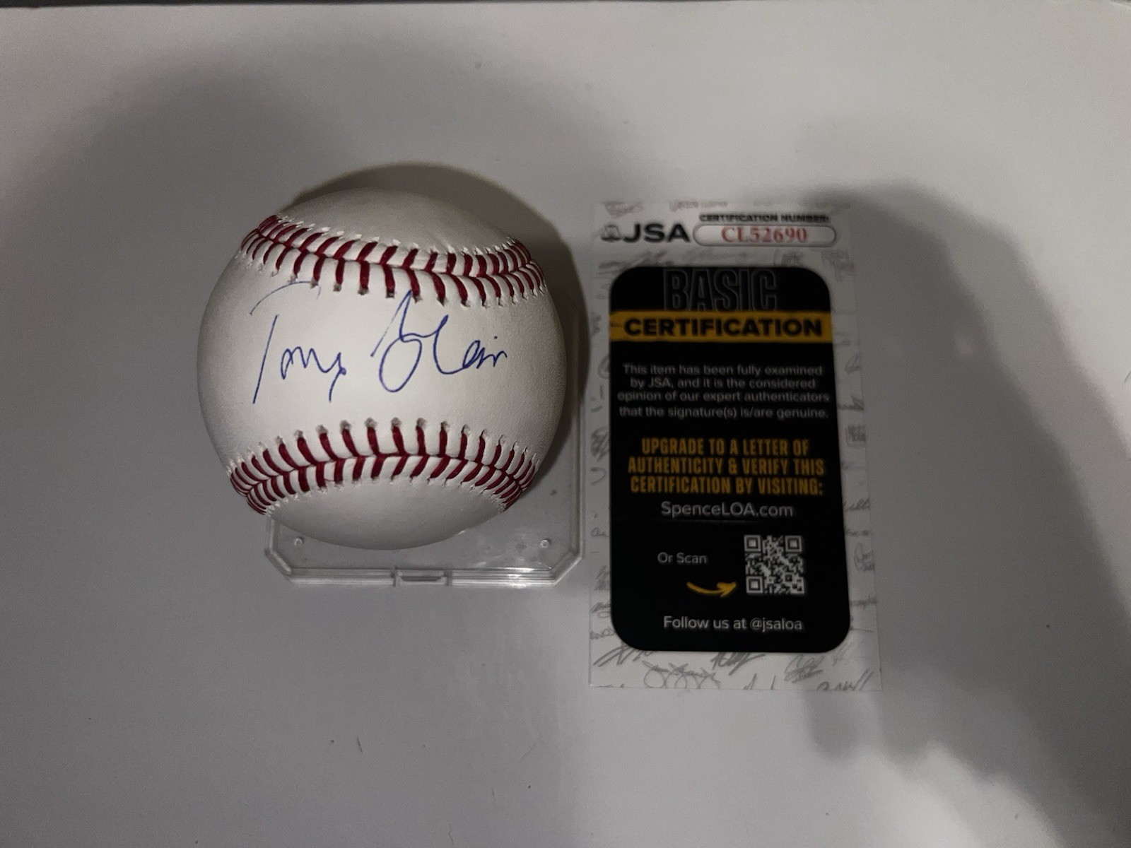 Tony Blair Signed Official Major League Baseball UK Prime Minister JSA Auth