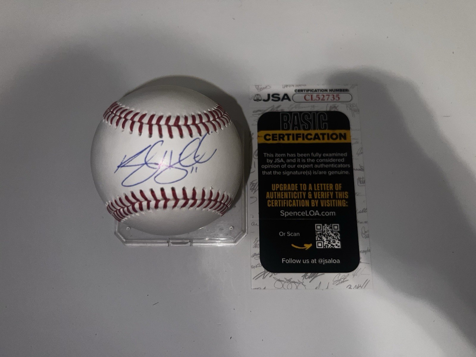 Kyle Higashioka Signed Official Major League Baseball Texas Rangers JSA Auth #2