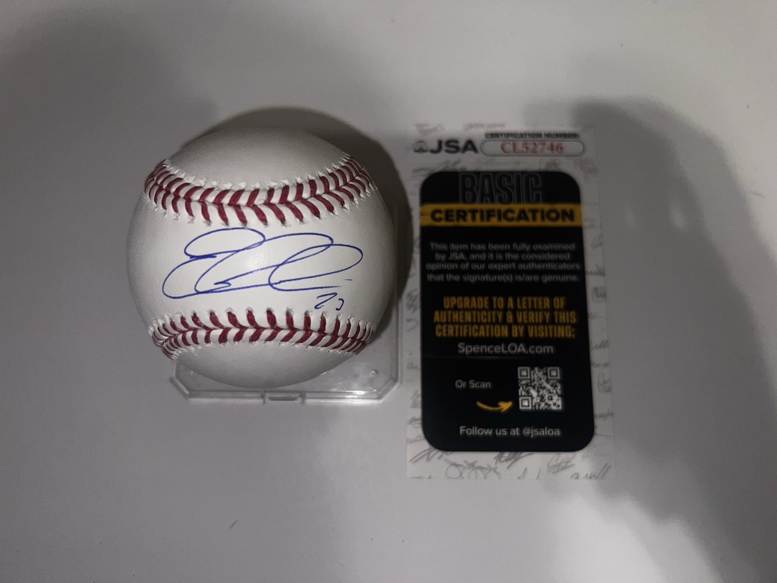 Edward Canrera Signed Official Major League Baseball Chicago Cubs JSA Auth