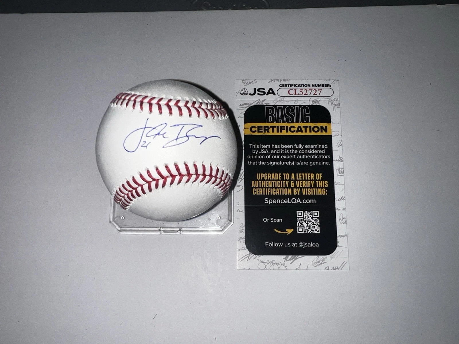 Jake Burger Signed Official Major League Baseball Texas Rangers JSA Auth