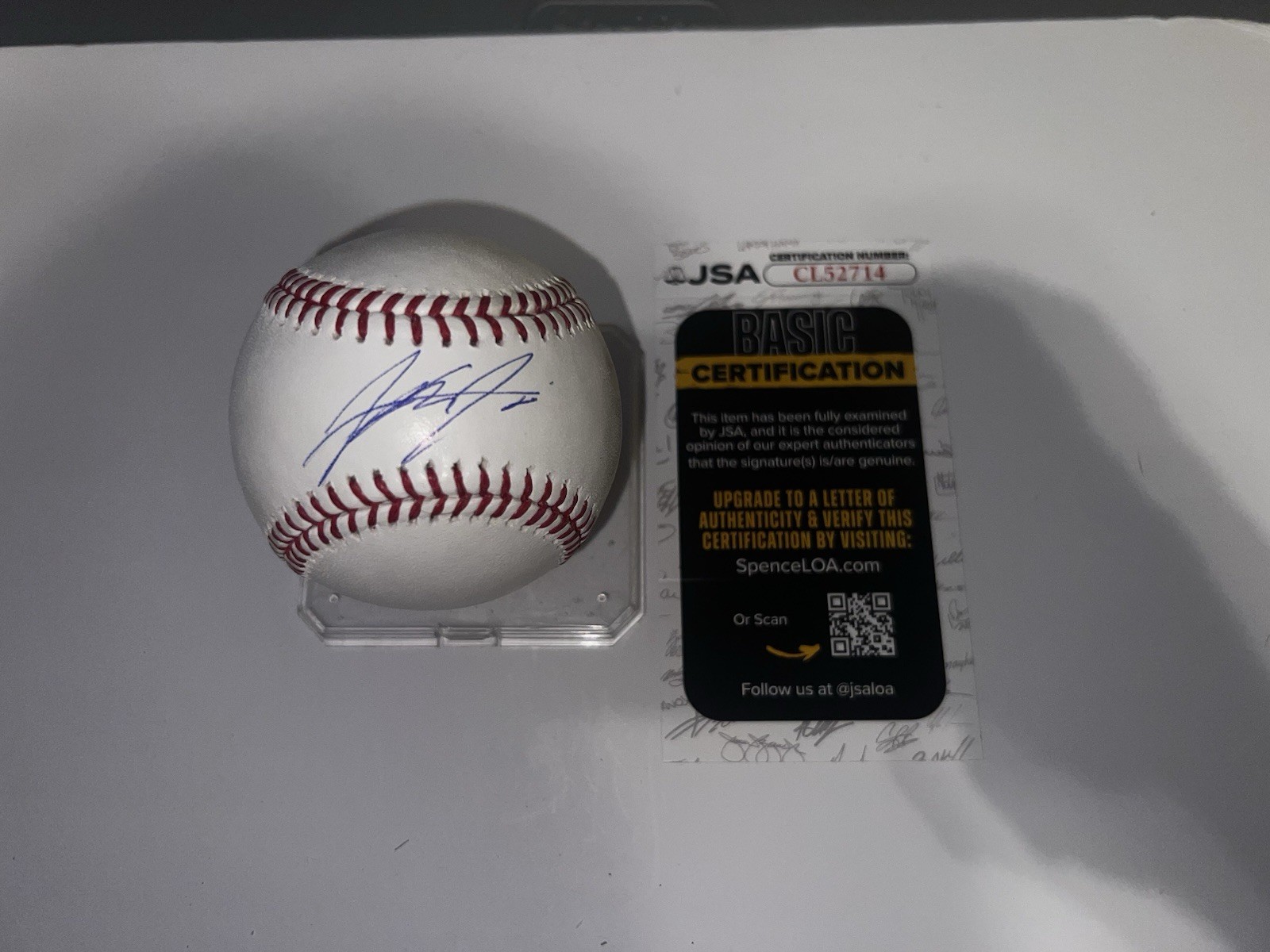 Rintaro Sasaki Signed Official Major League Baseball Stanford Japan JSA Auth