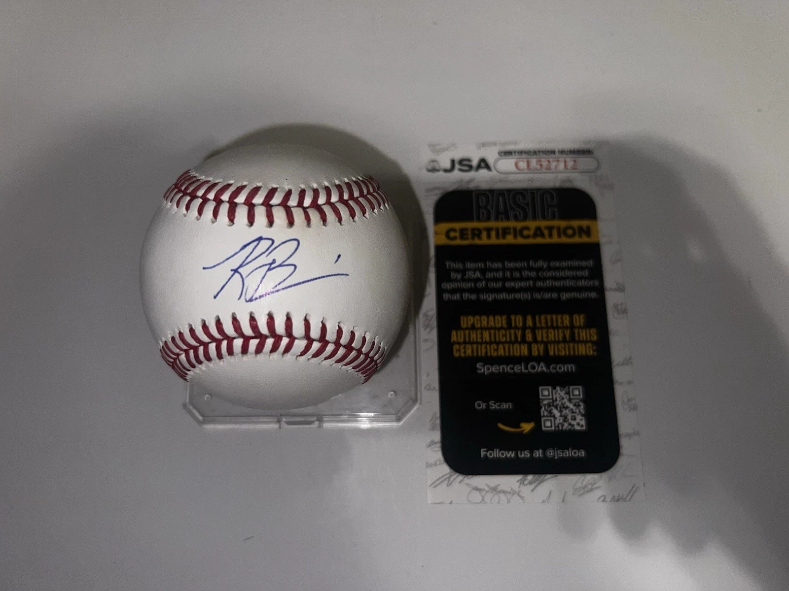 Ryan Bliss Signed Official Major League Baseball Seattle Mariners JSA Auth